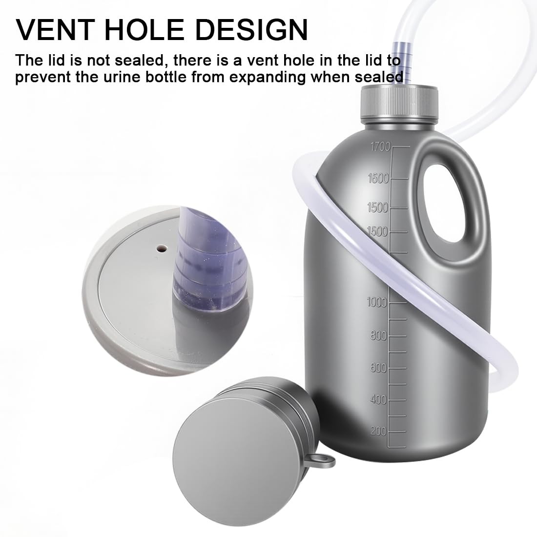 Urinals for Men Portable Male Urinal Bottle with Lid Spill Proof 37’’ Long Tu…