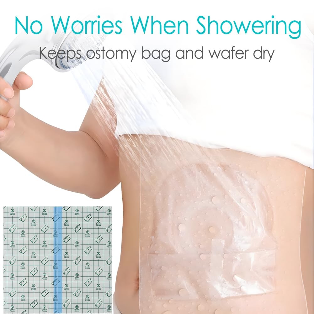 Waterproof Ostomy Bag Shower Cover with Non Sticky Pad Colostomy Ilostomy Url…