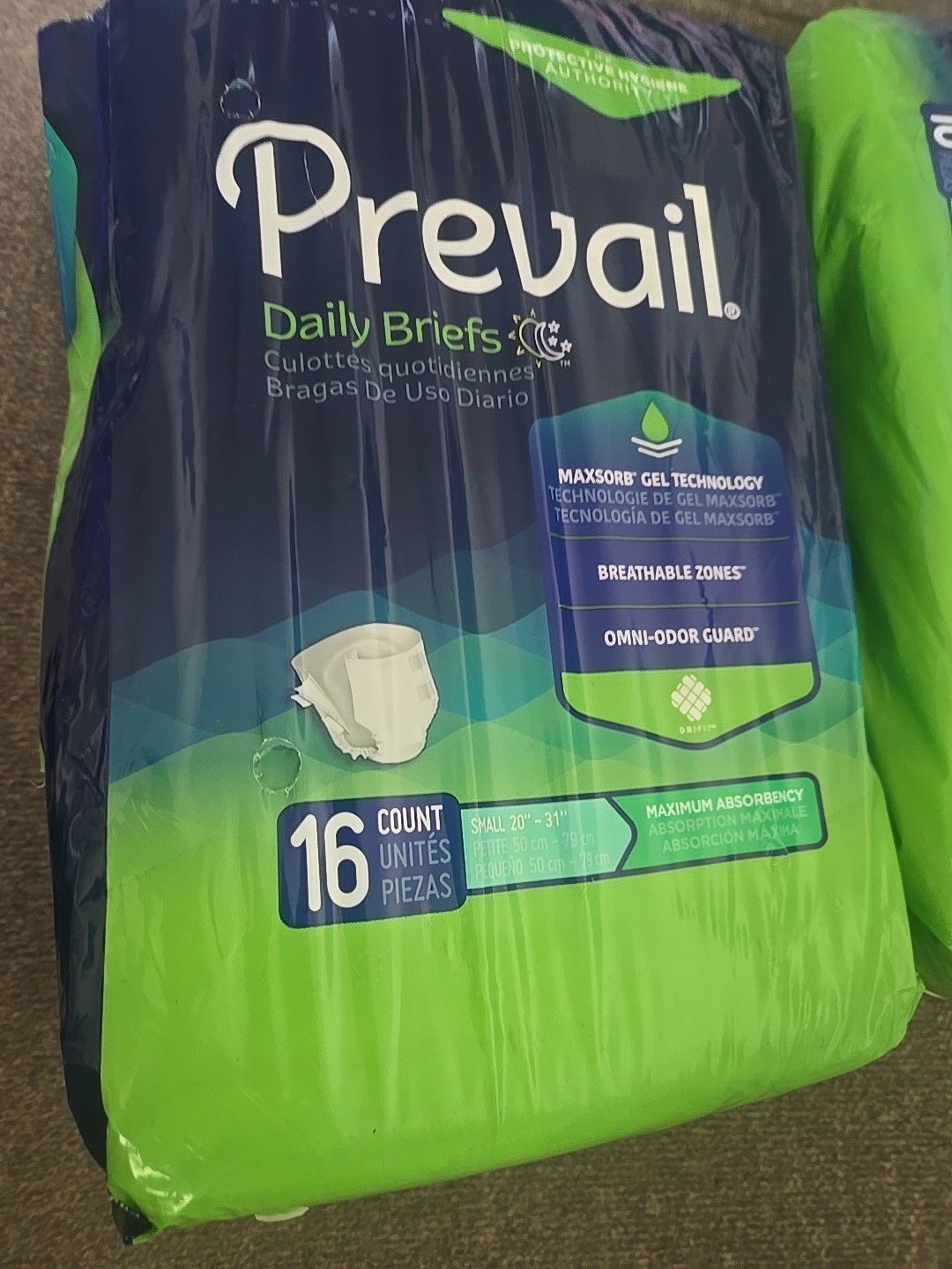Prevail Adult Diapers Small 20-31 inches 2 packs of 16 count