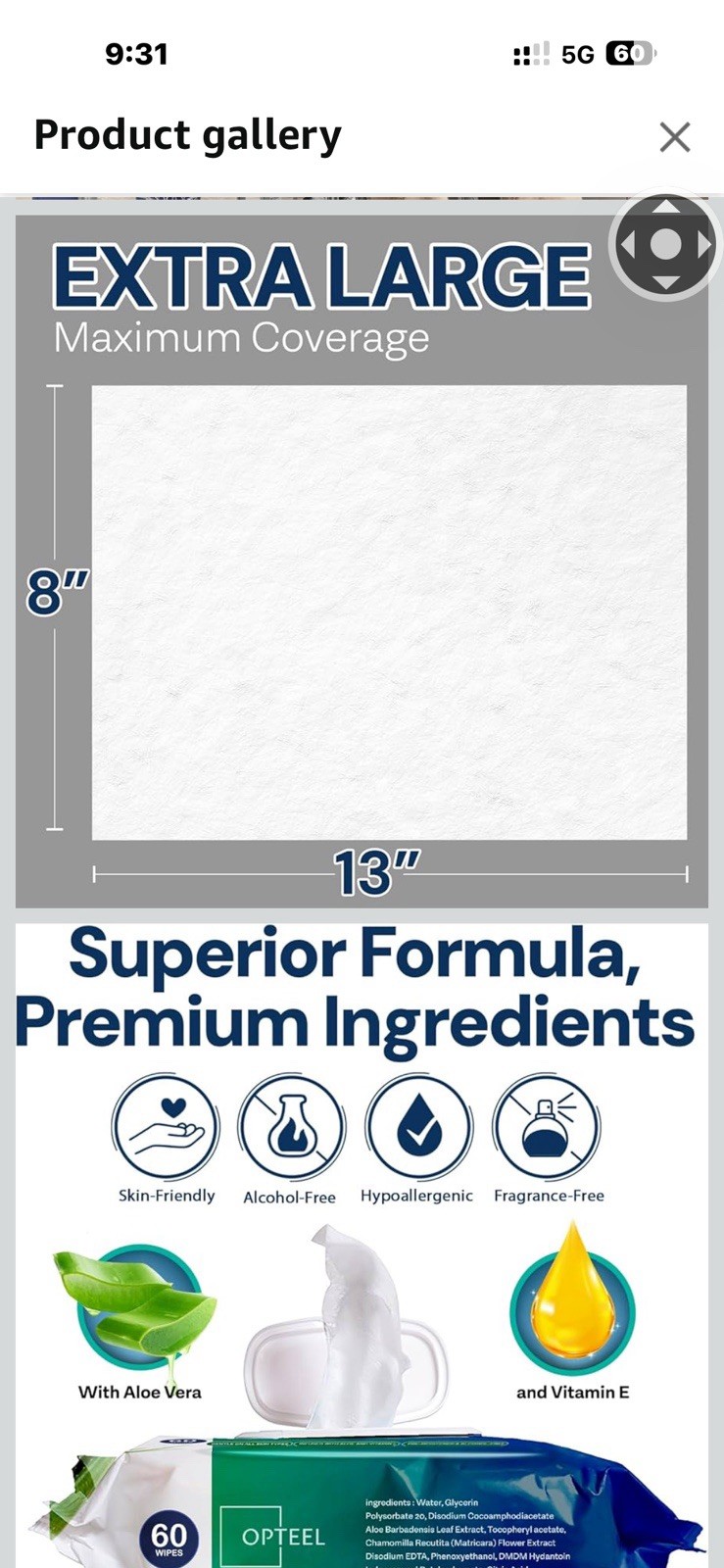 Adult Wipes For Elderly – 8″x13″ Extra Large & Soft Wet Wipes for Adults Bathing