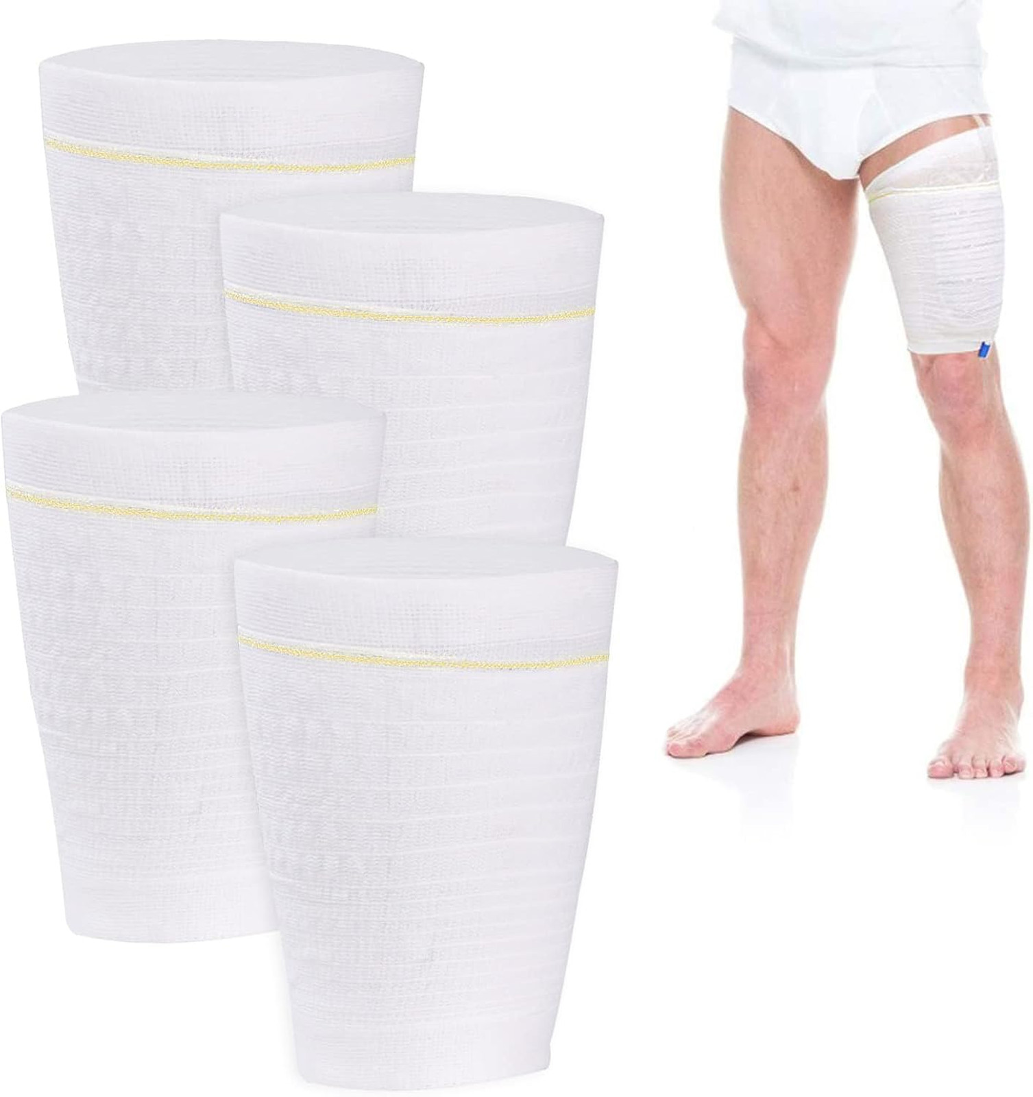 Catheter Leg Bag Holder 4 Pack Fabric Sleeves Urinary Drainage Bag Strap for Men