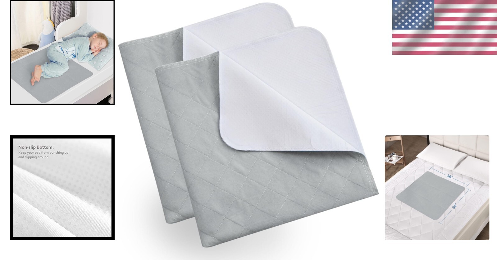 Versatile 34 x 36 Waterproof Bed Protectors – Ideal for Adults, Kids & Pets