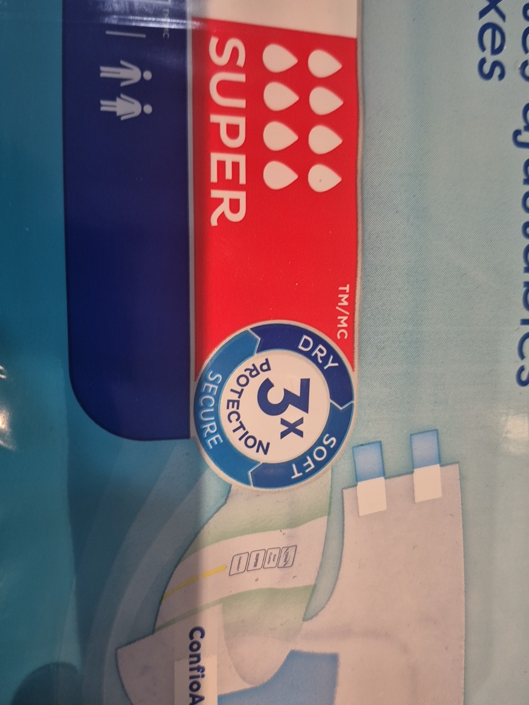 Lot Of 3 Tena Proskin Unisex Super Absorbency Briefs. Size Large (14 Count) X 3