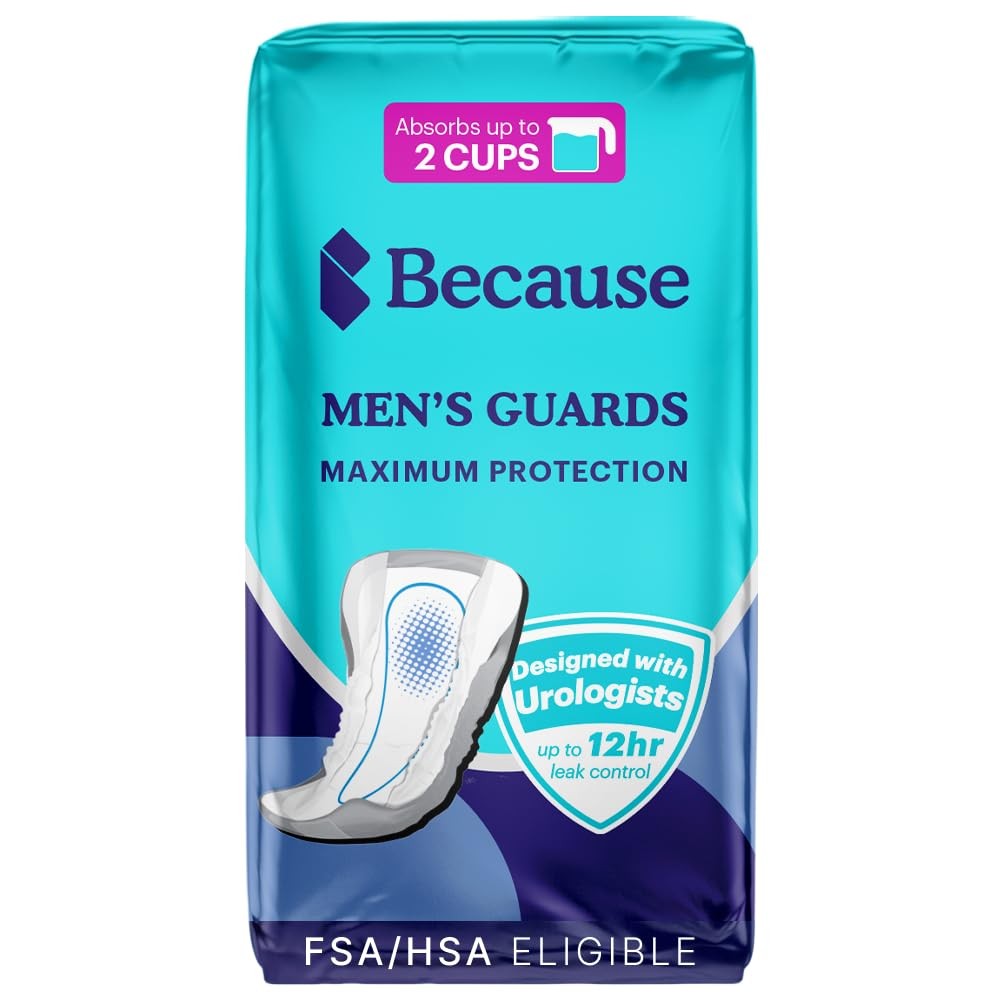 Because Premium Guards for Men – 20 Count Pack of Discreet, Individually