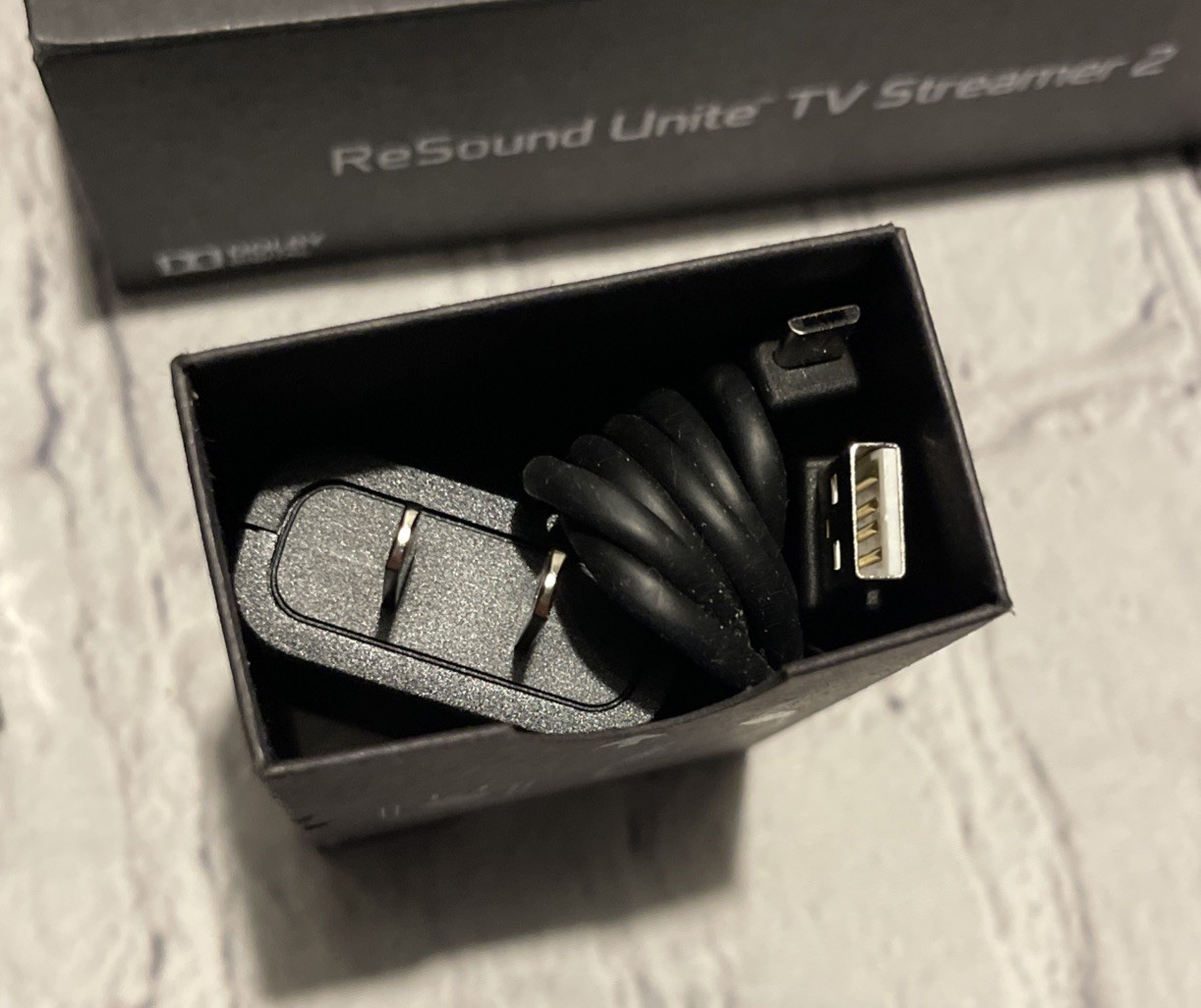 ReSound Unite TV Streamer 2 Hearing Aid Audio Accessory Dolby Digital in box
