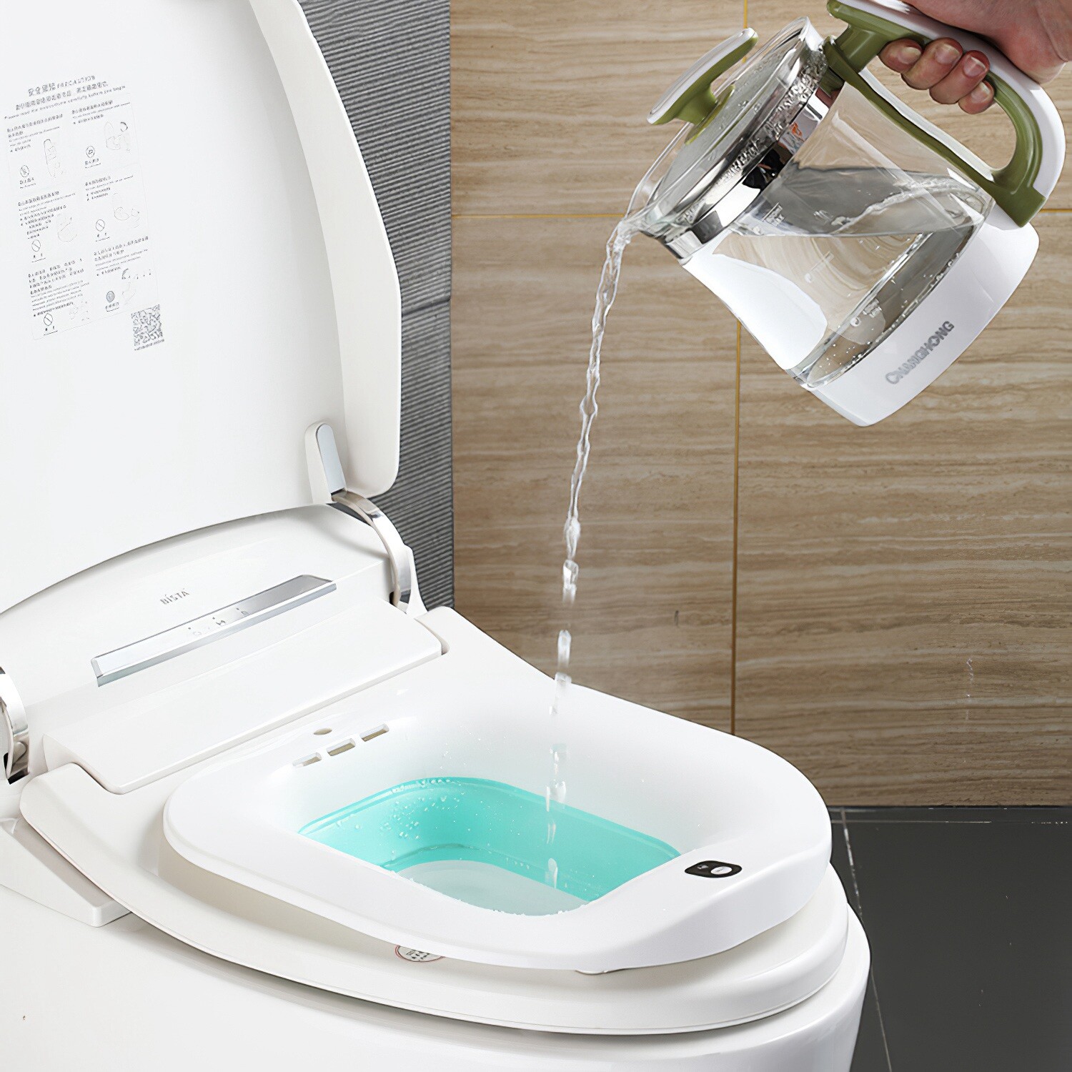 Electric Collapsible Sitz Bath Postpartum Cleansing Hemorrhoid Toilet Bidet Seat