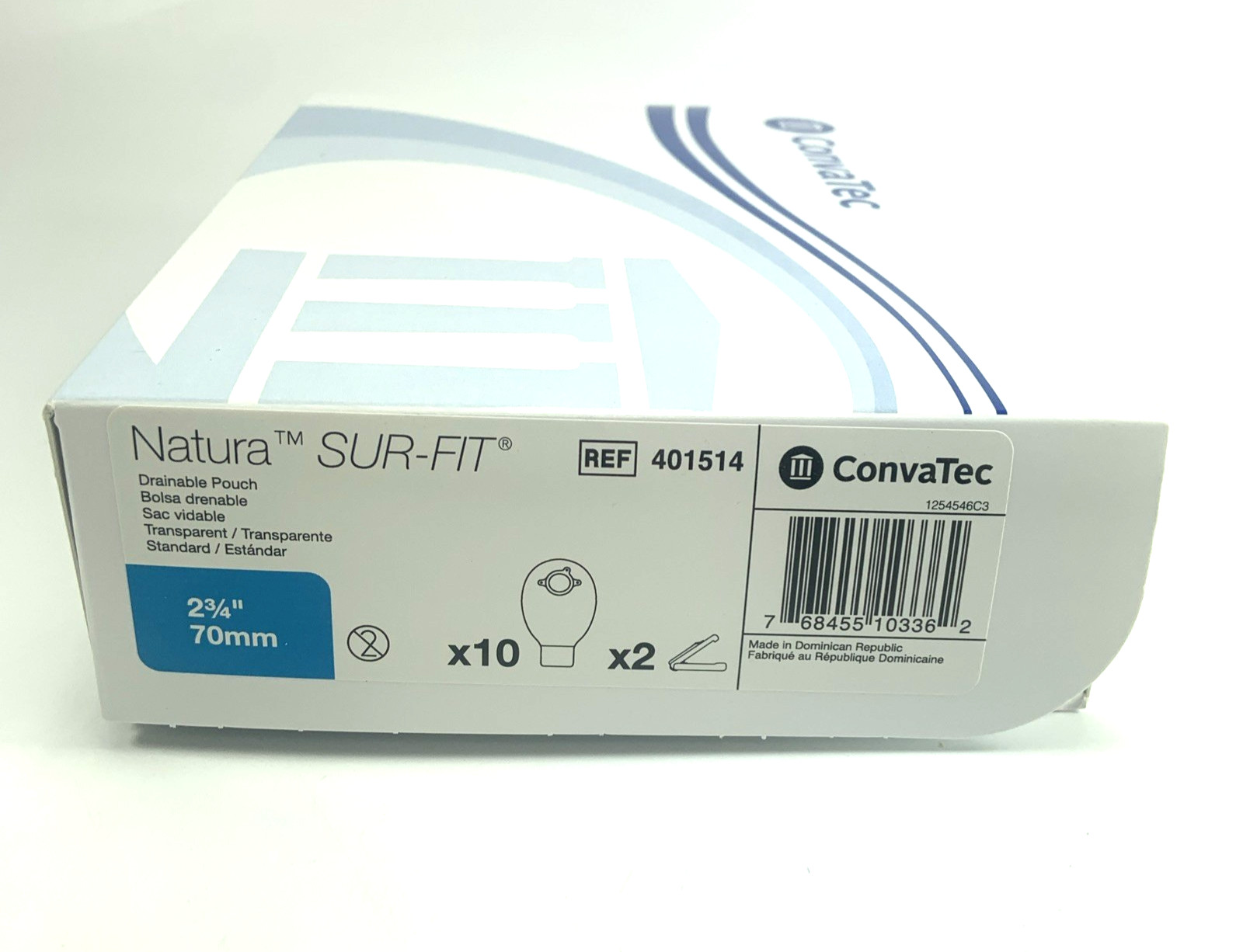 10 ConvaTec Natura Sure Fit 401514 Drainable Pouches 2¾” Exp 2030