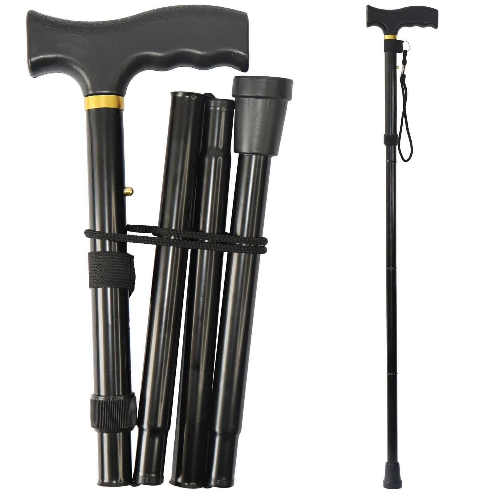 Folding Cane, 5-Level Adjustable Height Lightweight Portable Foldable Walking…