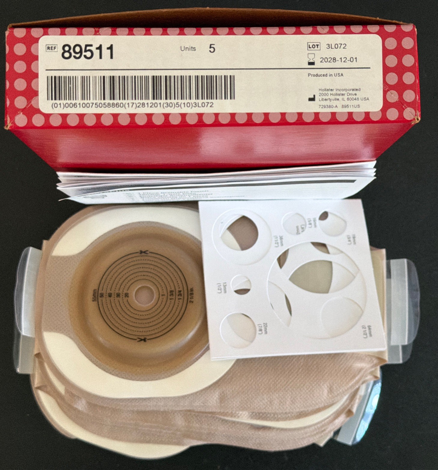 1 Box Of 8 Hollister CeraPlus Premier Convex 1-Pc Ostomy Pouches #89511