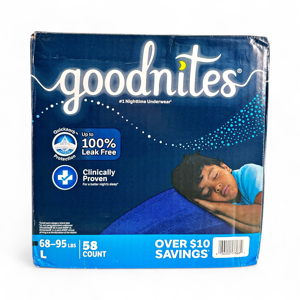 Goodnites Nighttime Leak Free Underwear For Boys (Size L) – 58 Count
