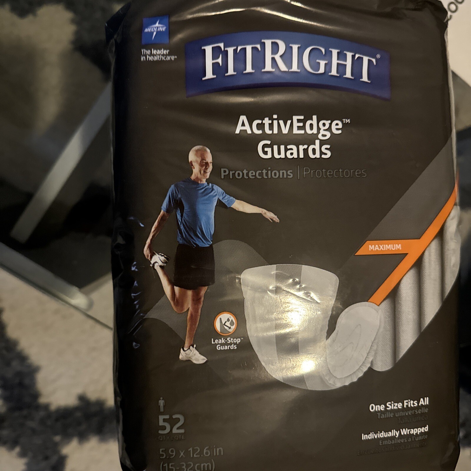 Medline Fit Right Active Edge Guard Leak Pads. One Size Fits All. 52 Ct.
