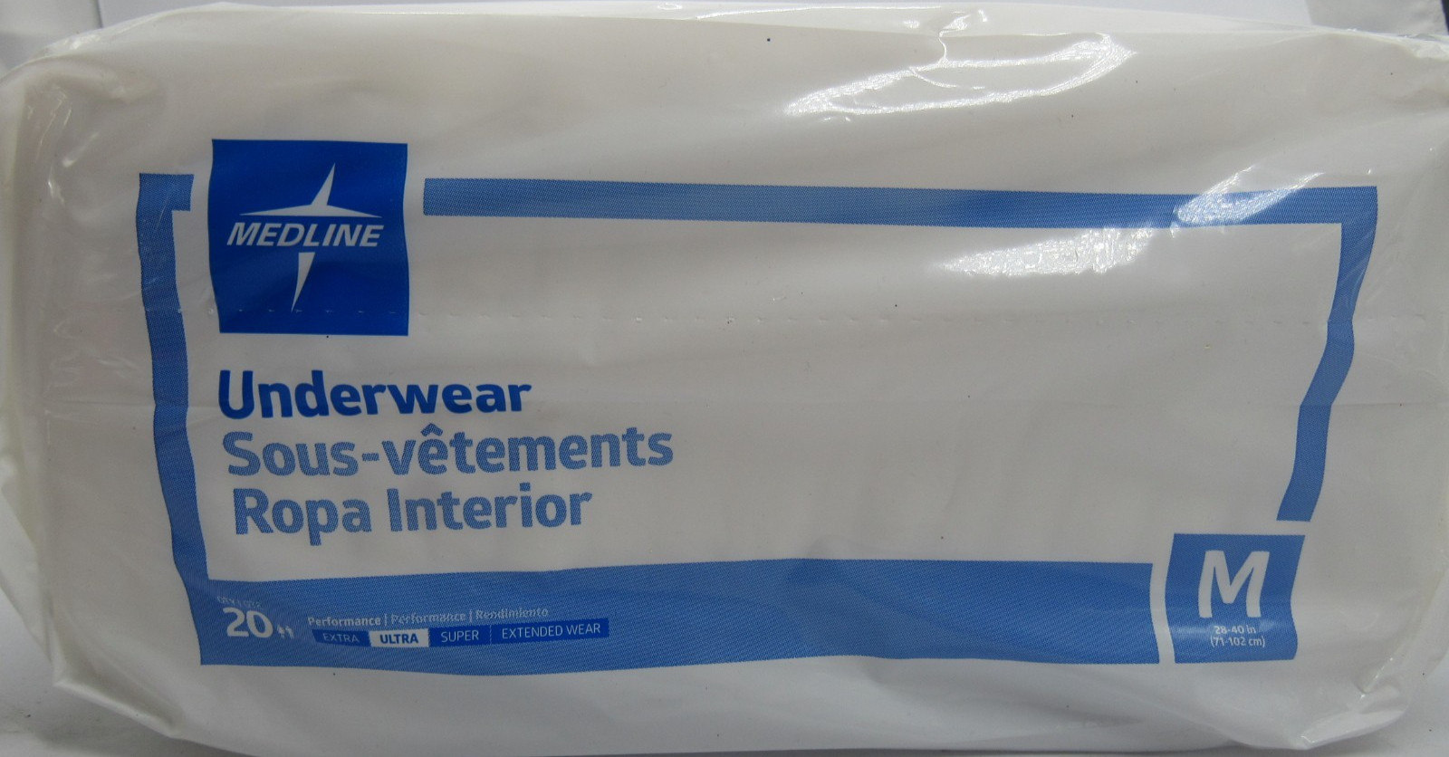 Medline MSC23005 Disposable Underwear Medium 28-40 In 20 Pack New