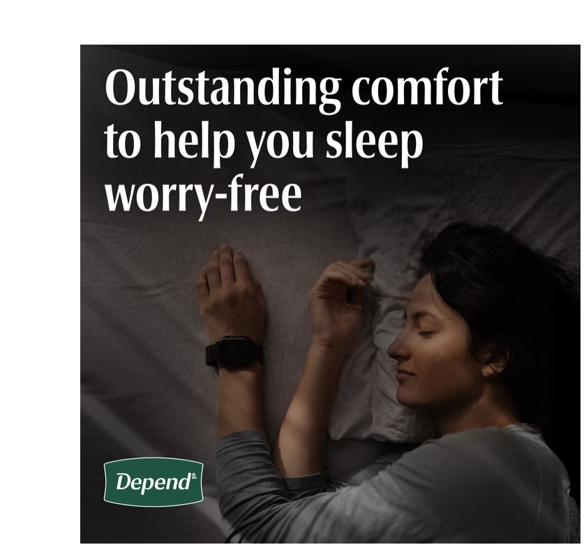Depend Night Defense Incontinence Underwear for Women, Adult Diapers,M, 60 Count