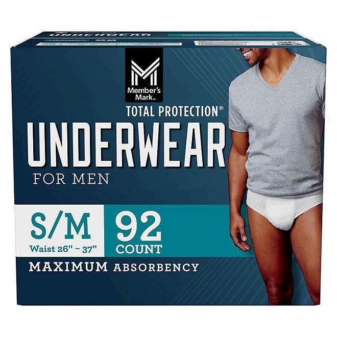 Member’s Mark Total Protection Incontinence Underwear for Men – Choose Your Size