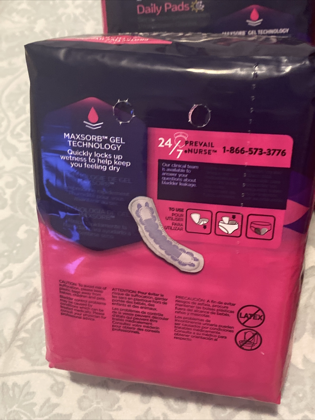 Prevail Bladder Control Pad, 11 Inch, Moderate Absorbency, Case of 144