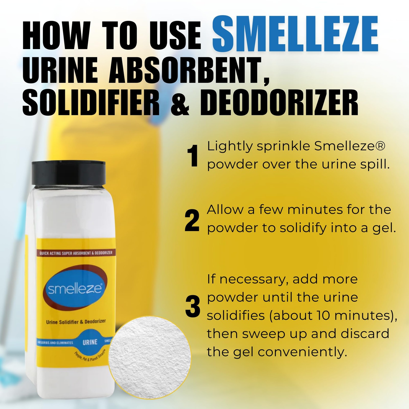 Urine Super Absorbent, Solidifier & Deodorizer: 2 lb. Powder Rapidly Solidifies