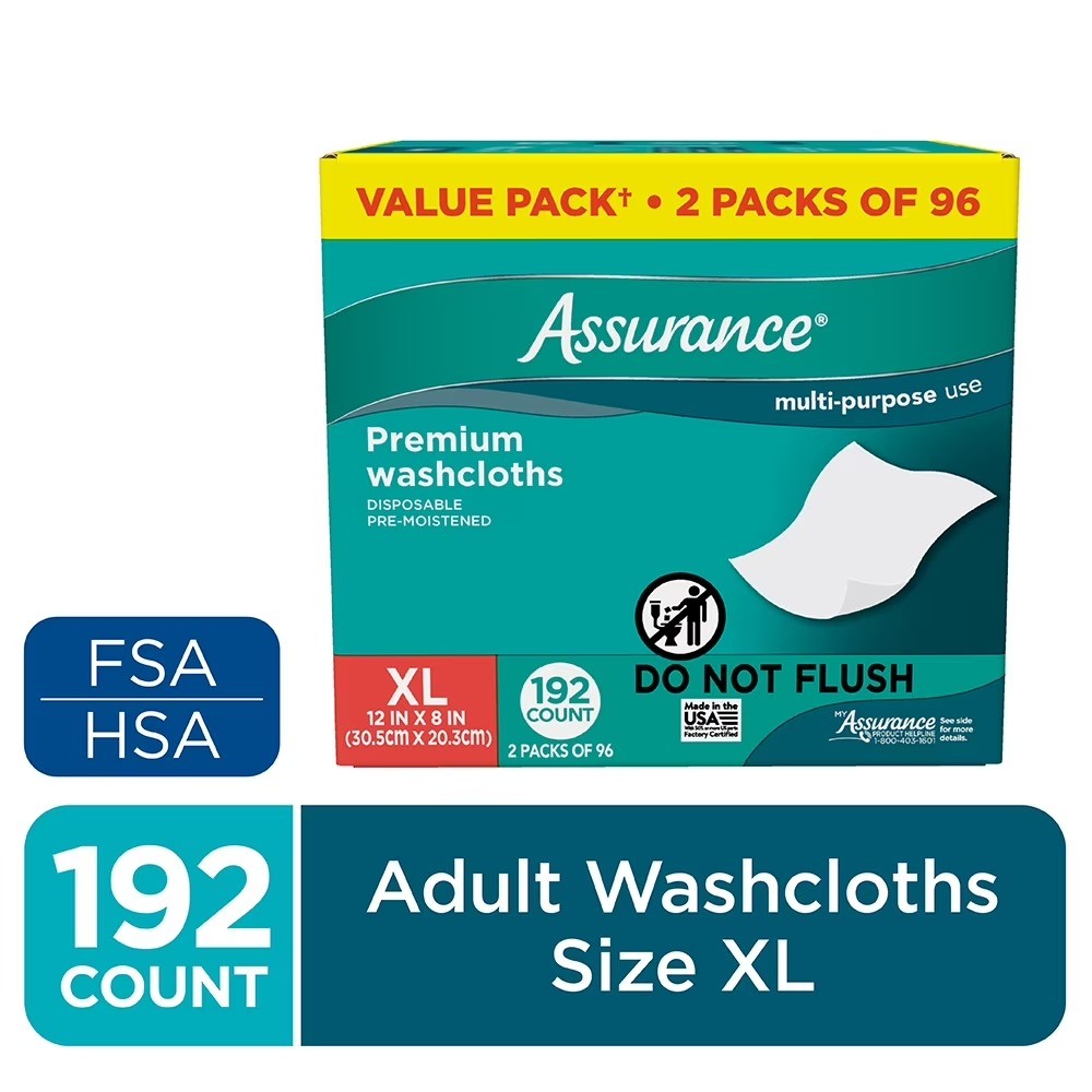 (2 pack) Disposable and Pre-Moistened Premium Extra Large Washcloths for Adults