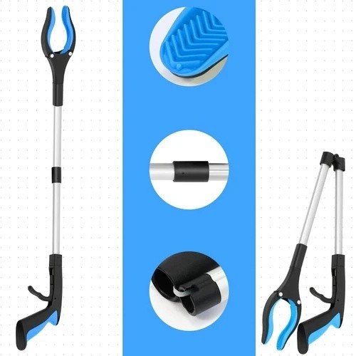 2- Pack 32 inch GrabRunner Folding Reacher Grabber Tool with Magnetic Blue