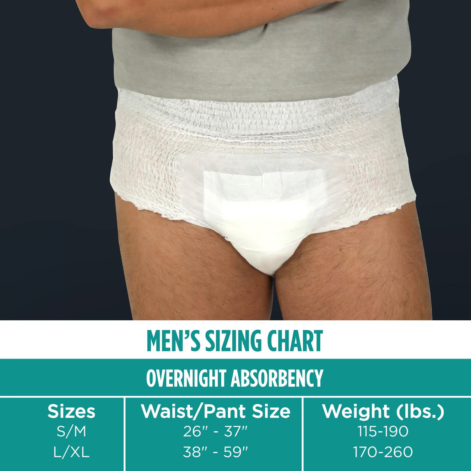 16 Count Assurance Incontinence Underwear For Men’s Adult Diaper, Overnight S/M