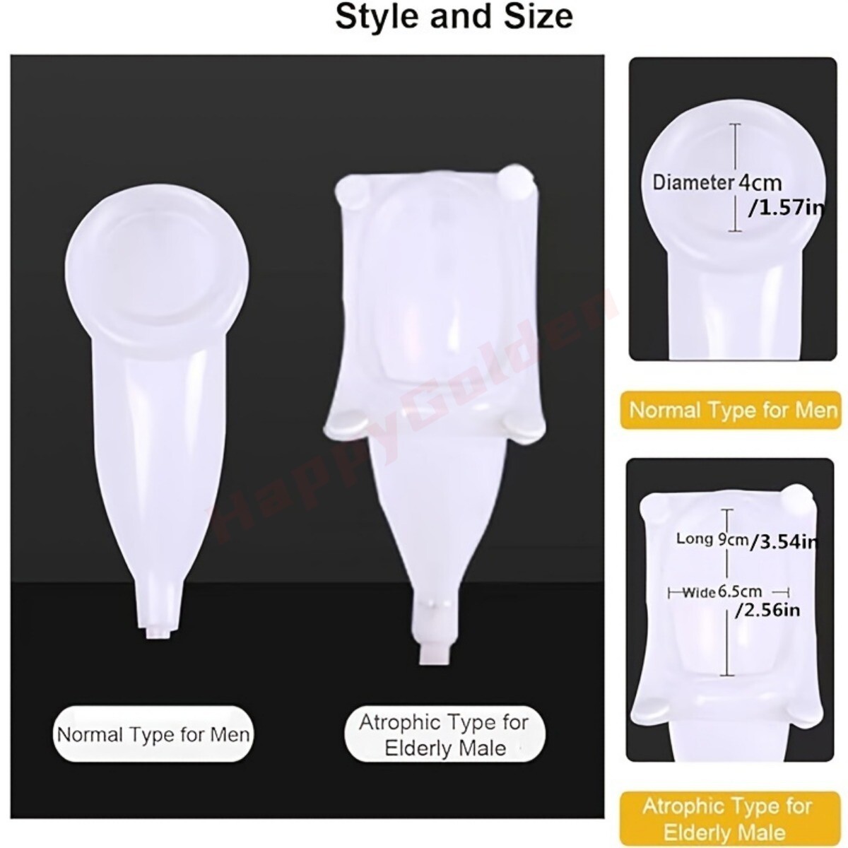 Portable Male Urinal Wearable Anti-Leakage Collection System Dual-Capacity Bags