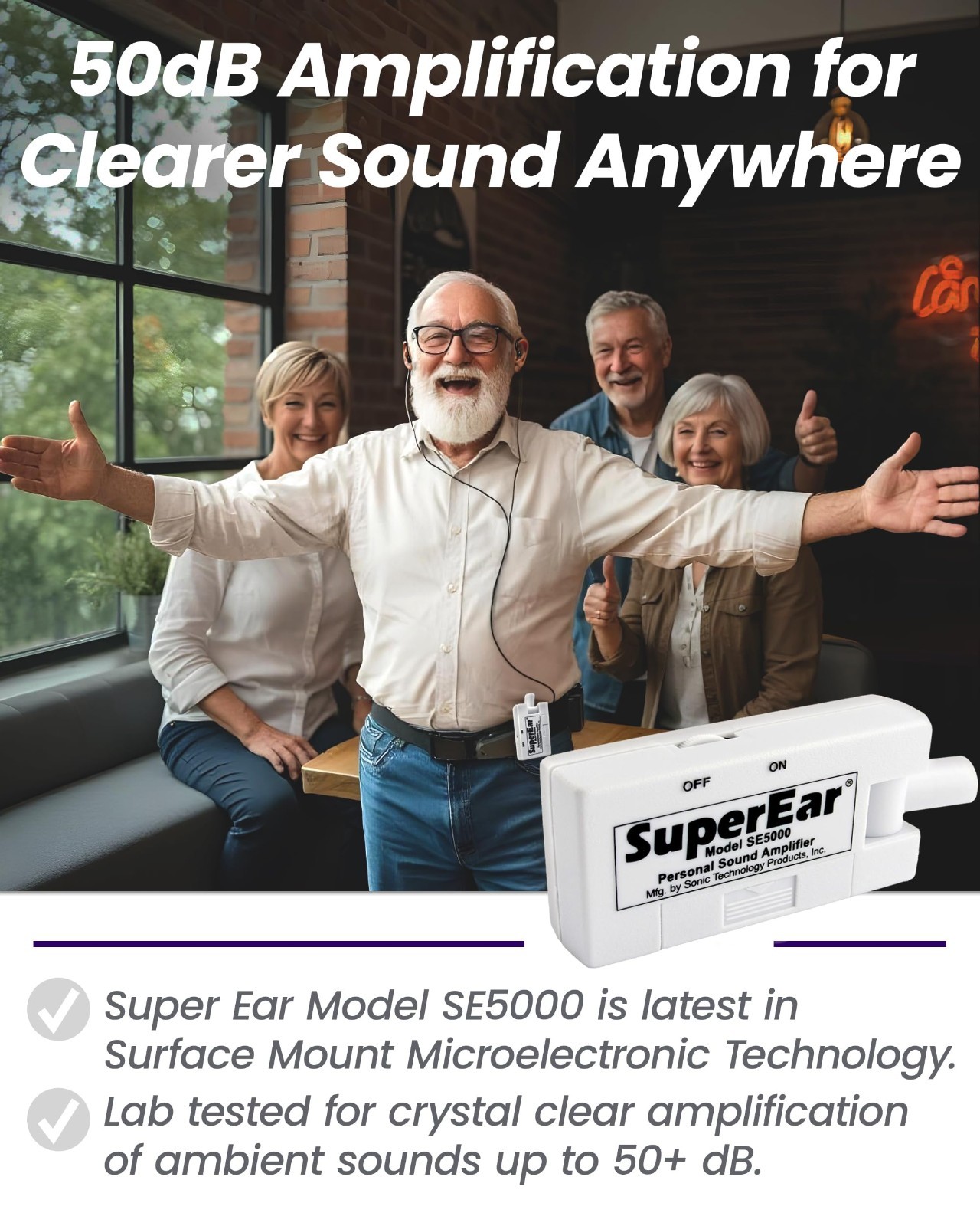 Hearing Amplifier Personal Headphones – Sound Enhancer, Audio Accessories