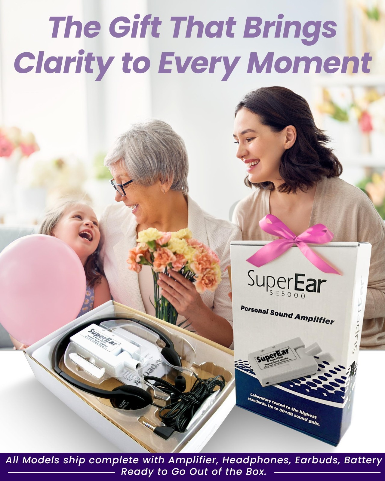 Hearing Amplifier Personal Headphones – Sound Enhancer, Audio Accessories