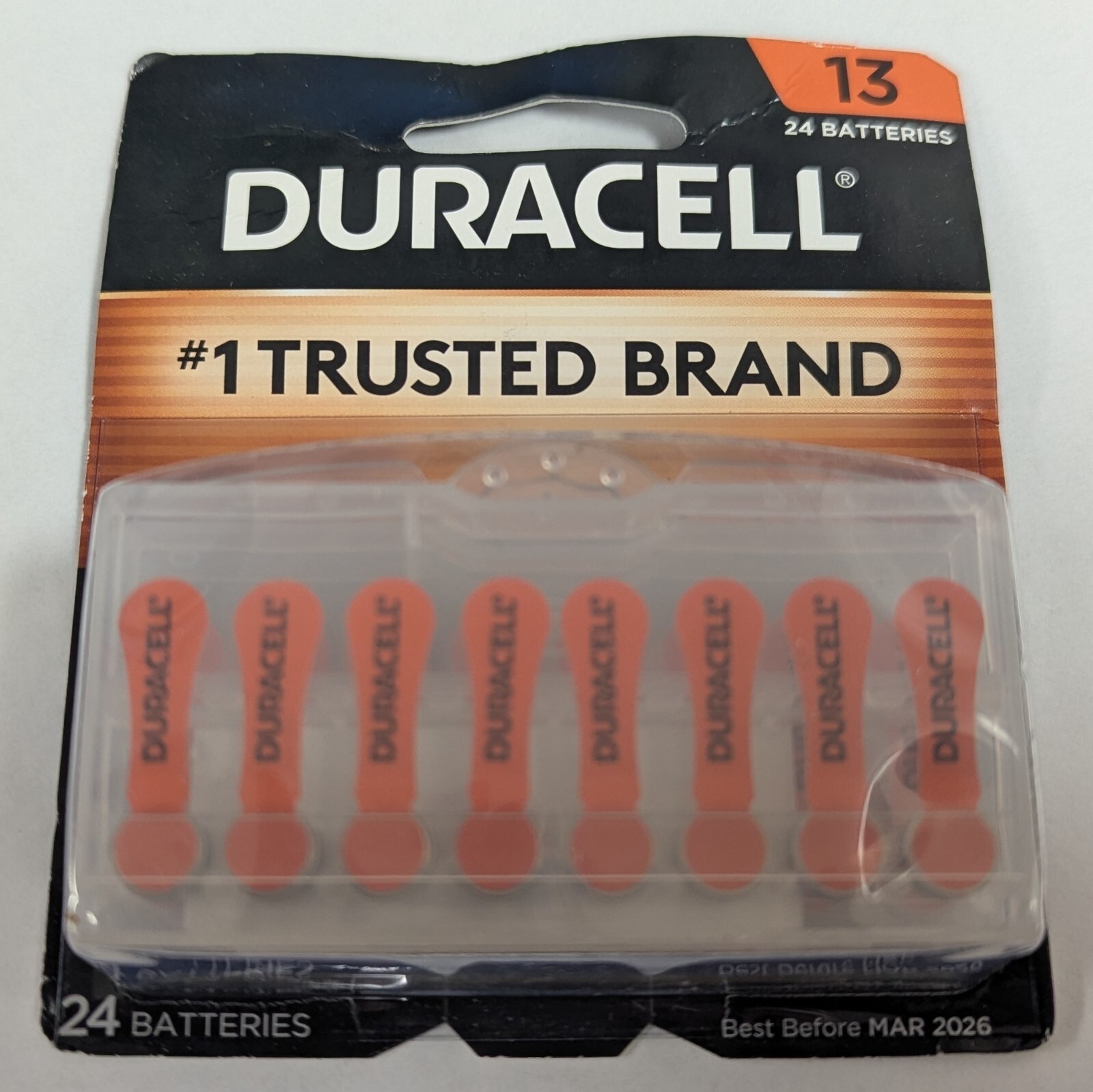 5PK DURACELL 24CT HEARING AID BATTERIES SIZE 13 = 120 BATTERIES TTL EXP 03/26