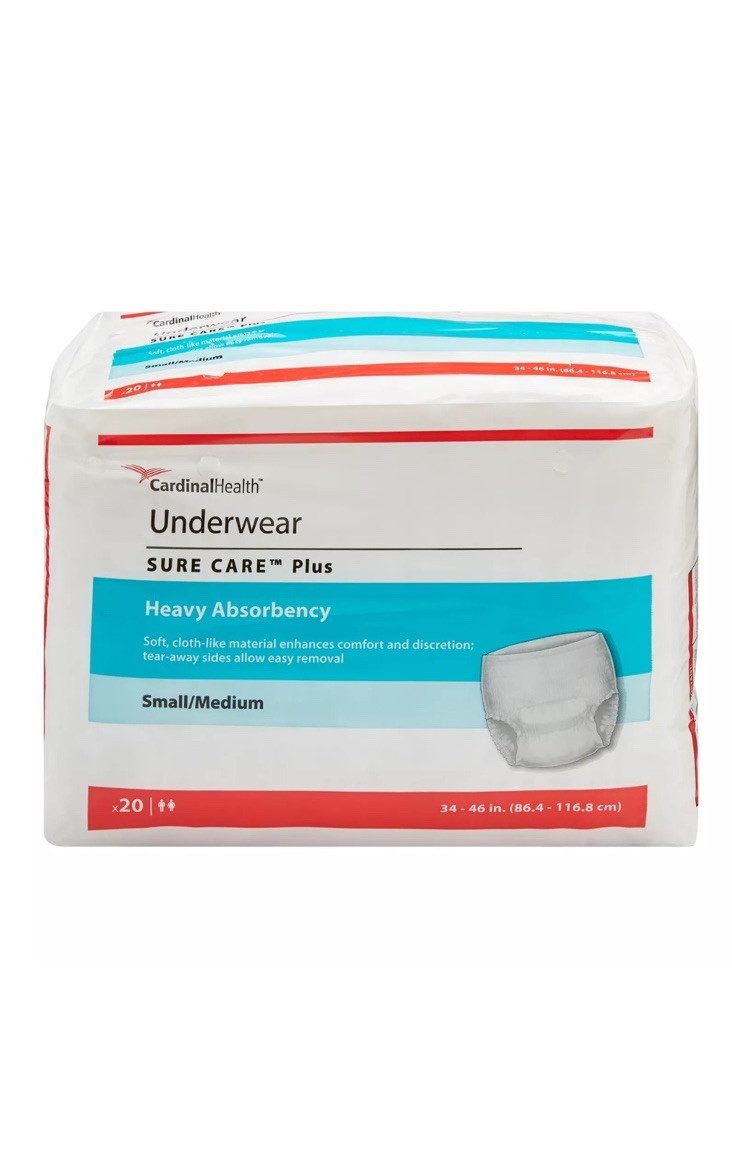 Cardinal Sure Care Plus Adult Disposable Pull On Up Underwear Diapers Lrg 36 Ct