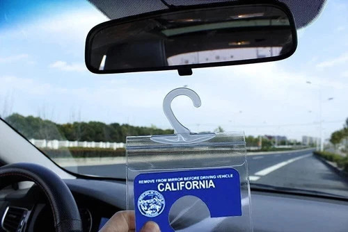 Handicap Placard Holder Disabled Parking Permit Protector Mirror Tag Sleeve Hang