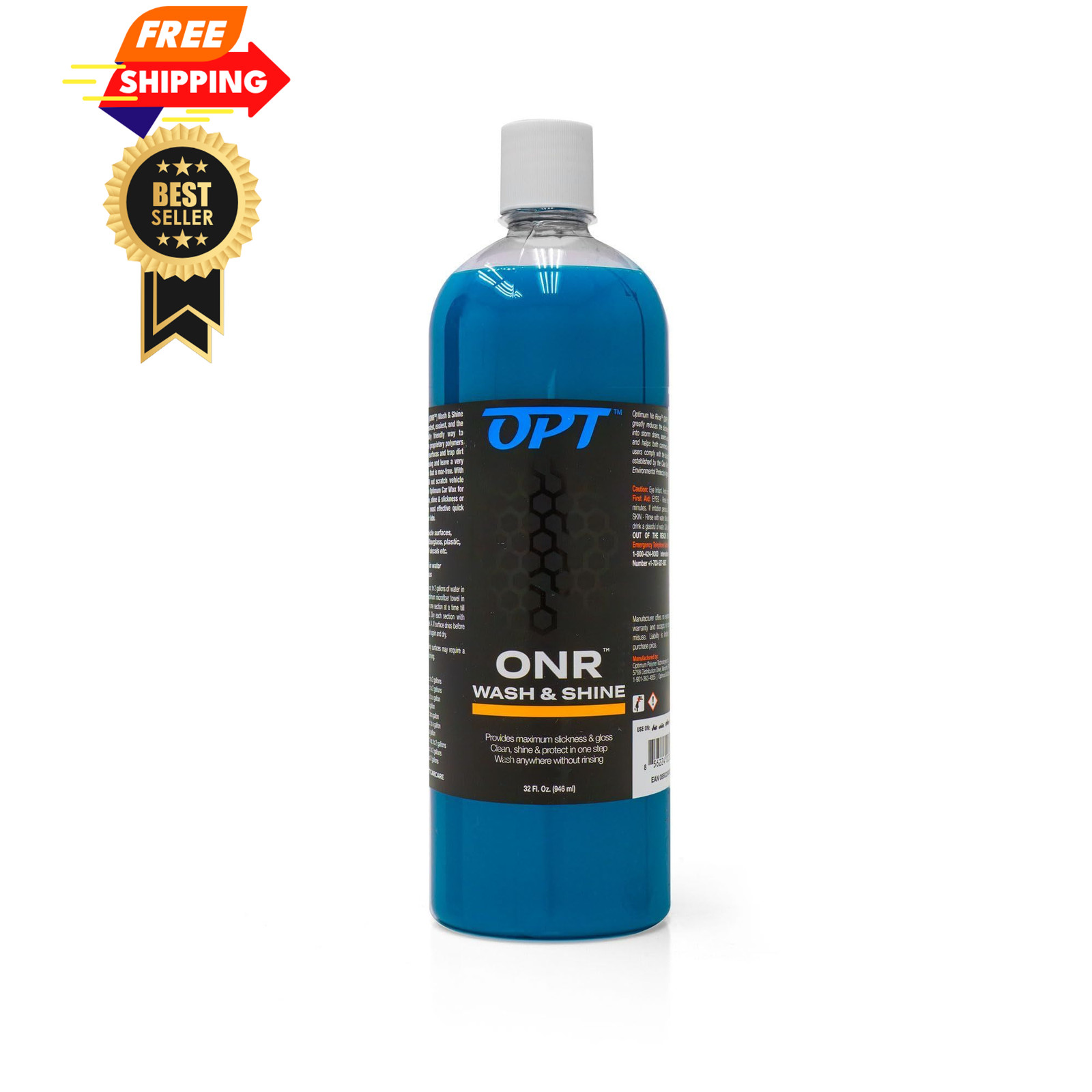 Optimum No Rinse Wash and Shine Version 5 – 32 Fl Oz (Pack of 1), Light Blue