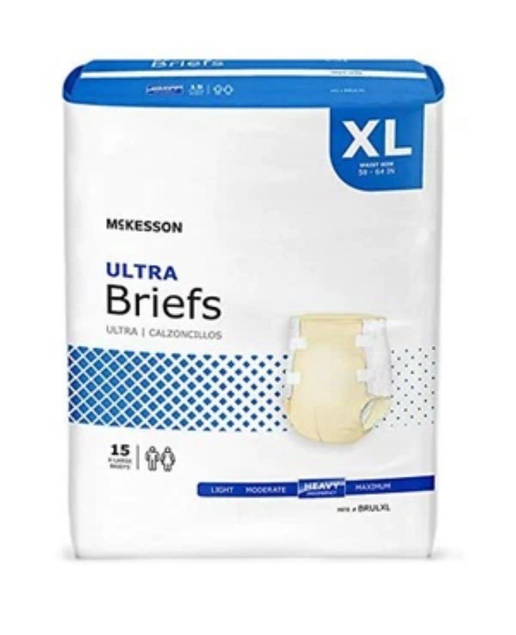 McKesson Ultra Adult Incontinent Brief, X-Large, Hvy Absorbency, Case of 60