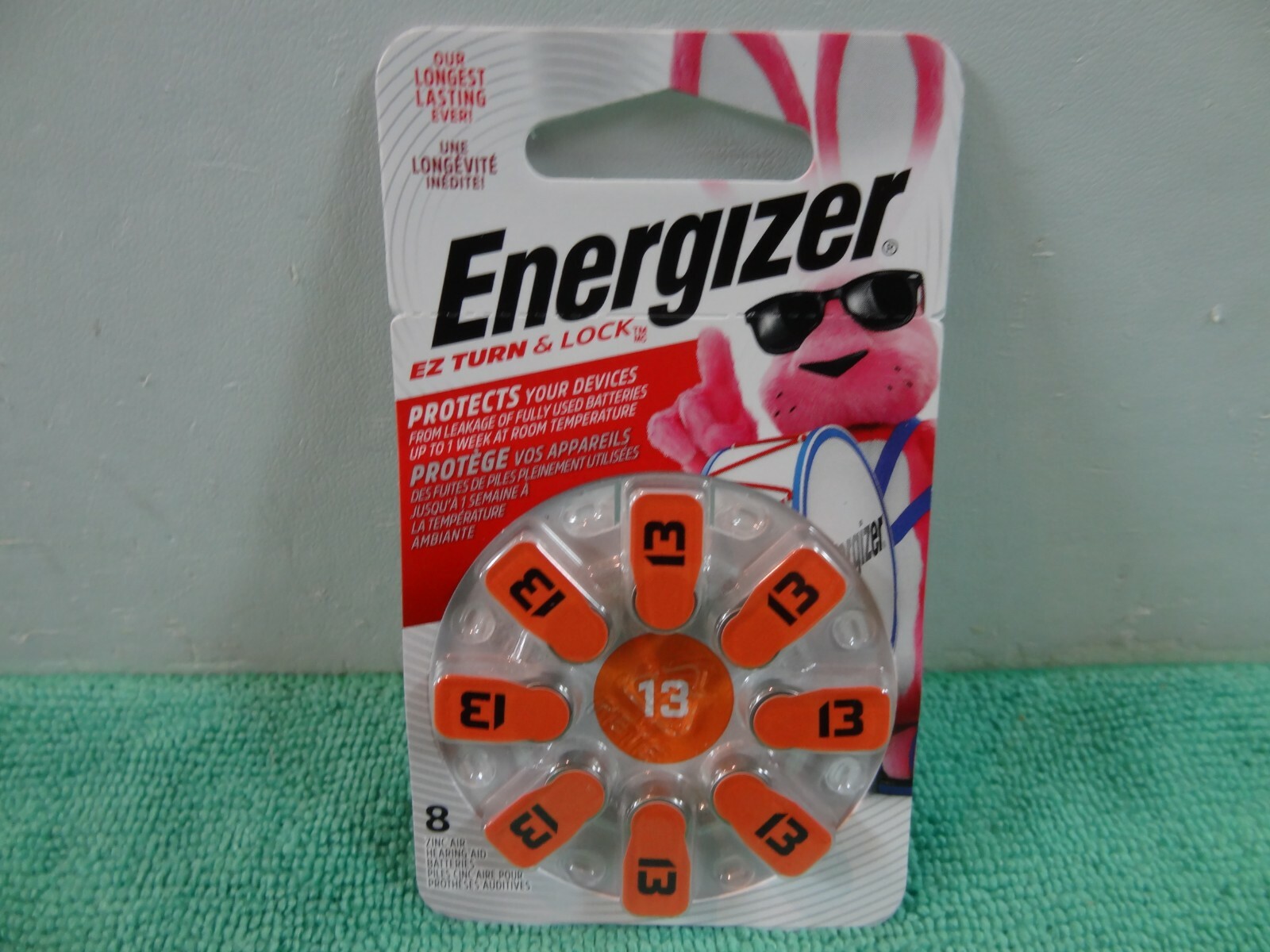 Energizer Zinc Air Hearing Aid Batteries, 1.4V, Mercury-free, Size 13, Pack of 8