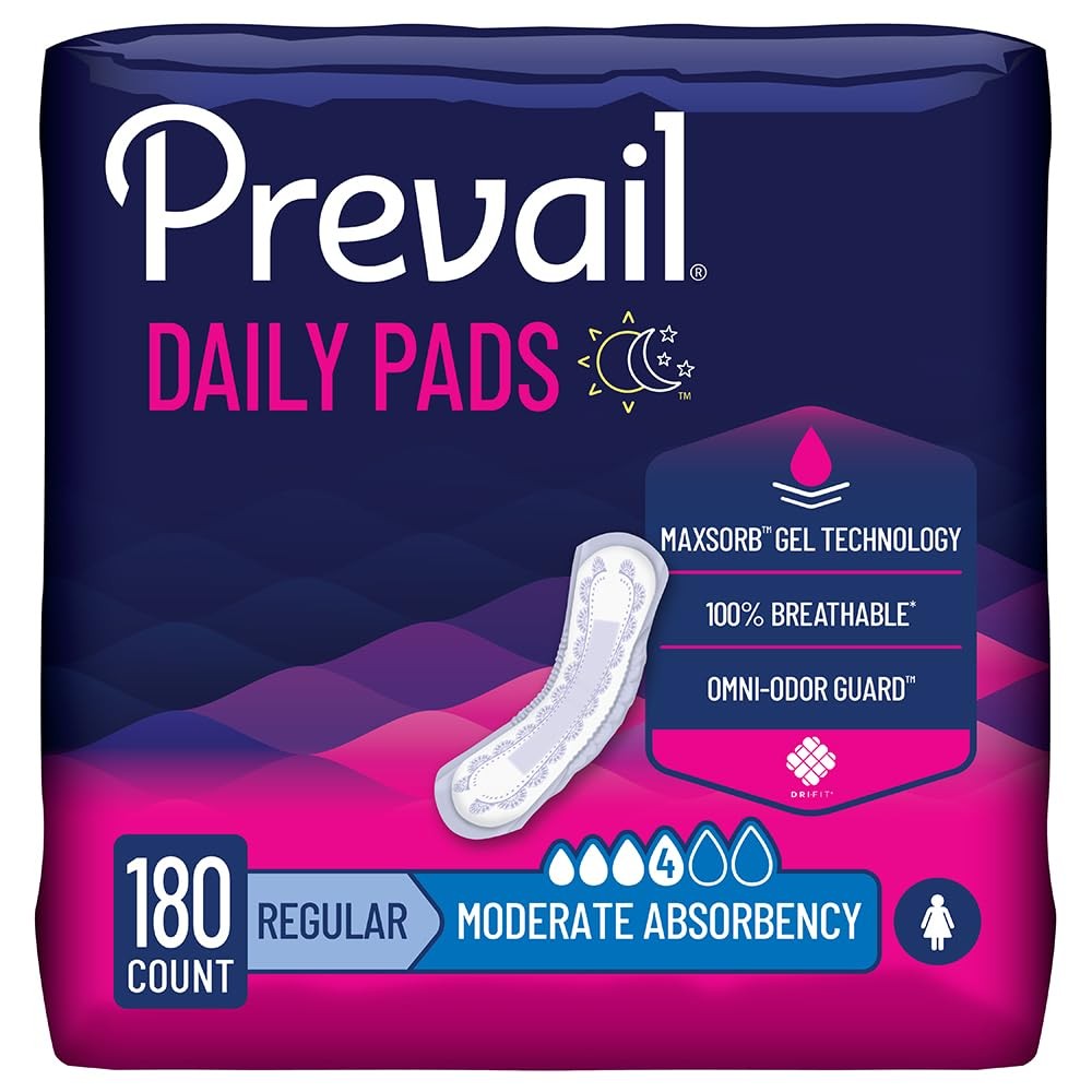 Incontinence Bladder Control Pads for Women, Moderate Absorbency, Regular Length