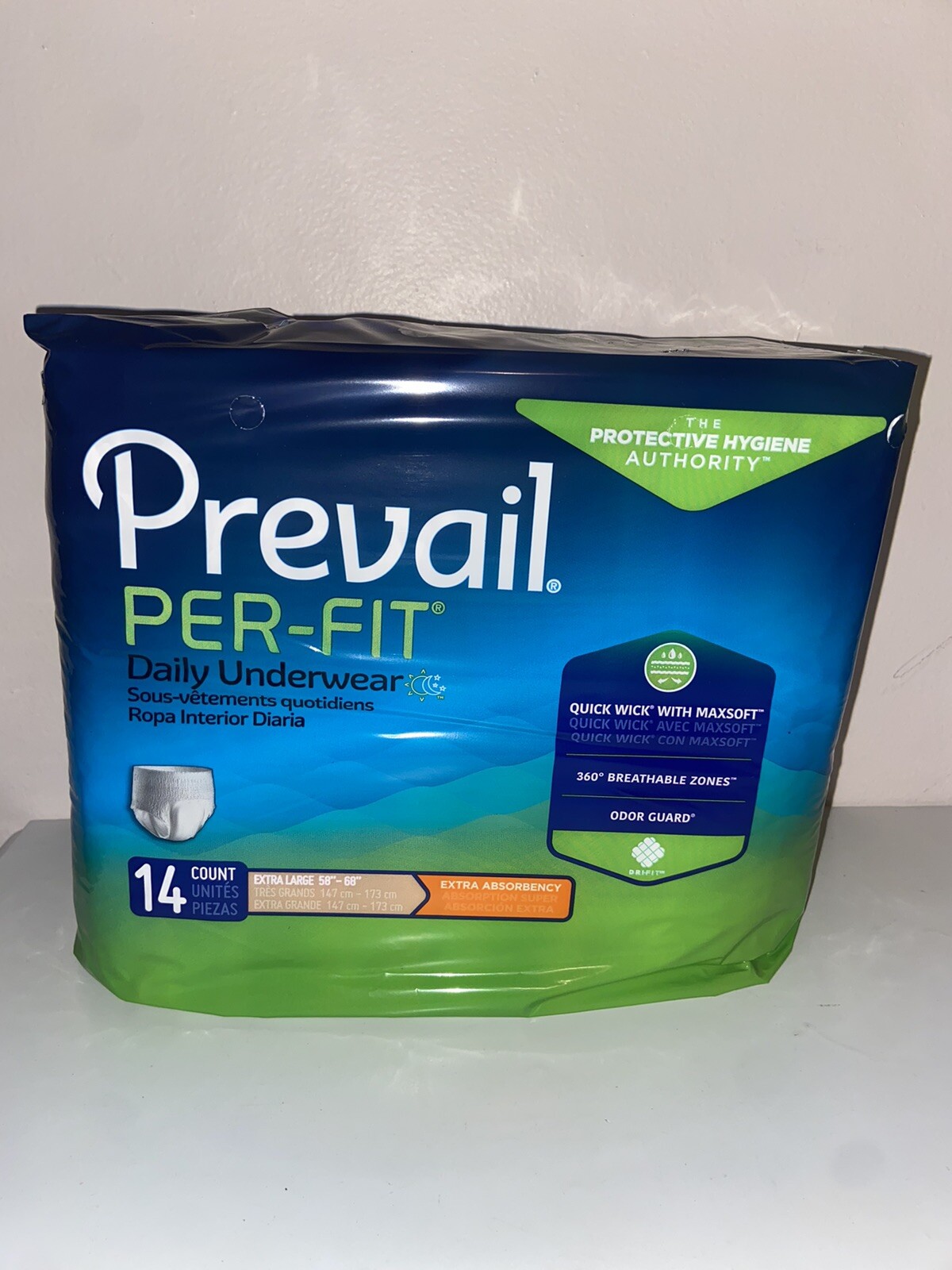Prevail Per-Fit Protective Underwear – XL, Pack of 4