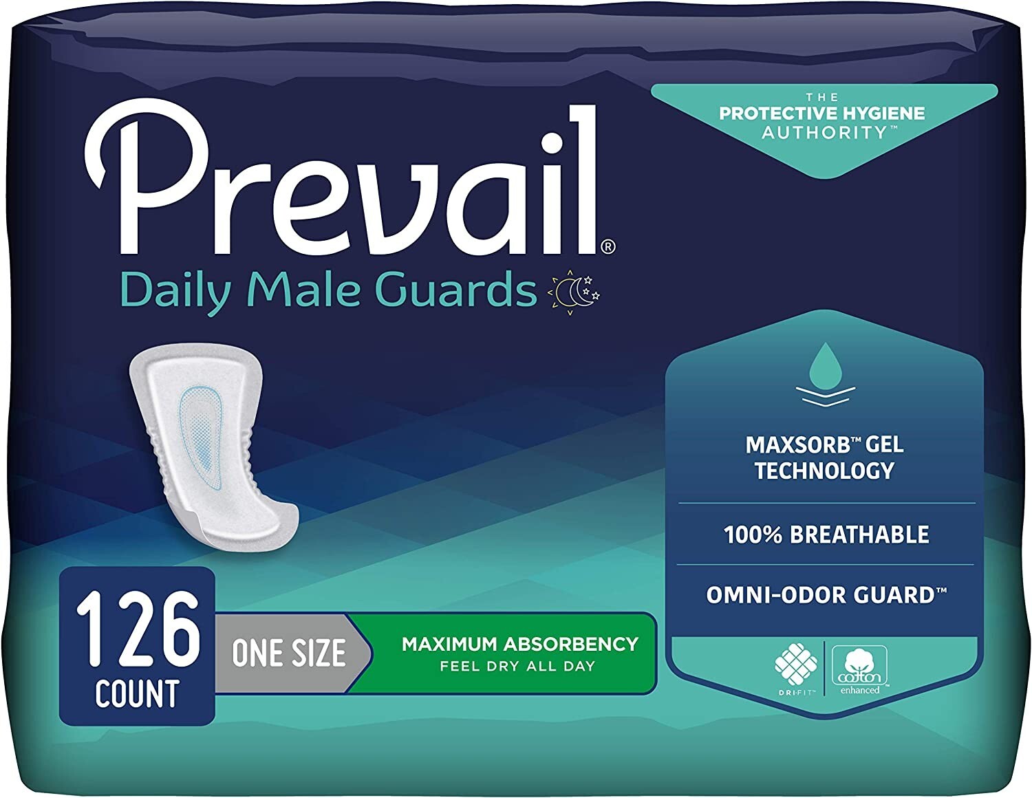 Prevail Incontinent Pad 12.5″ L Contoured PV-811 Maximum 126 Ct