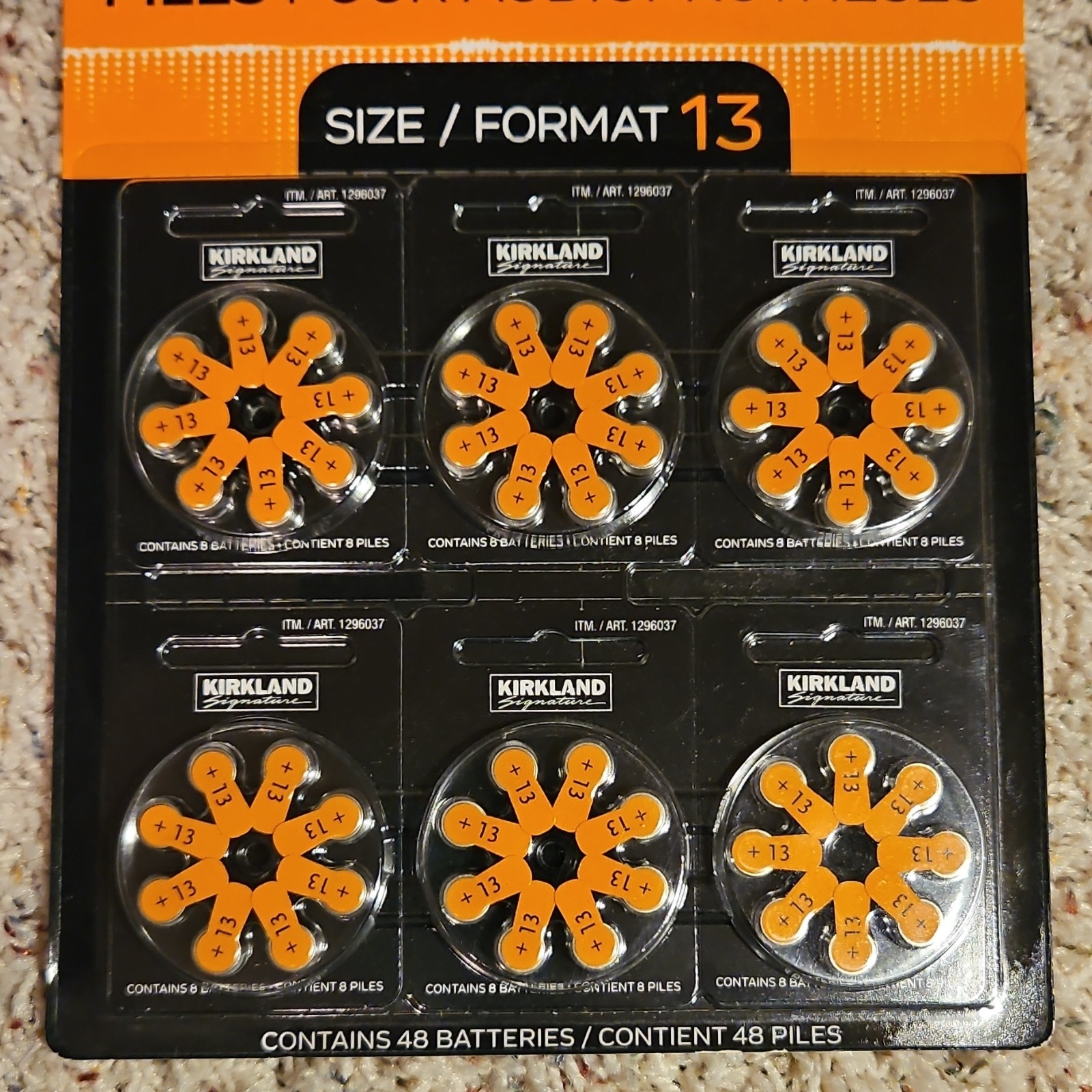 Kirkland Signature Size 13 Zinc-Air Hearing Aid Batteries Exp Sep 2027