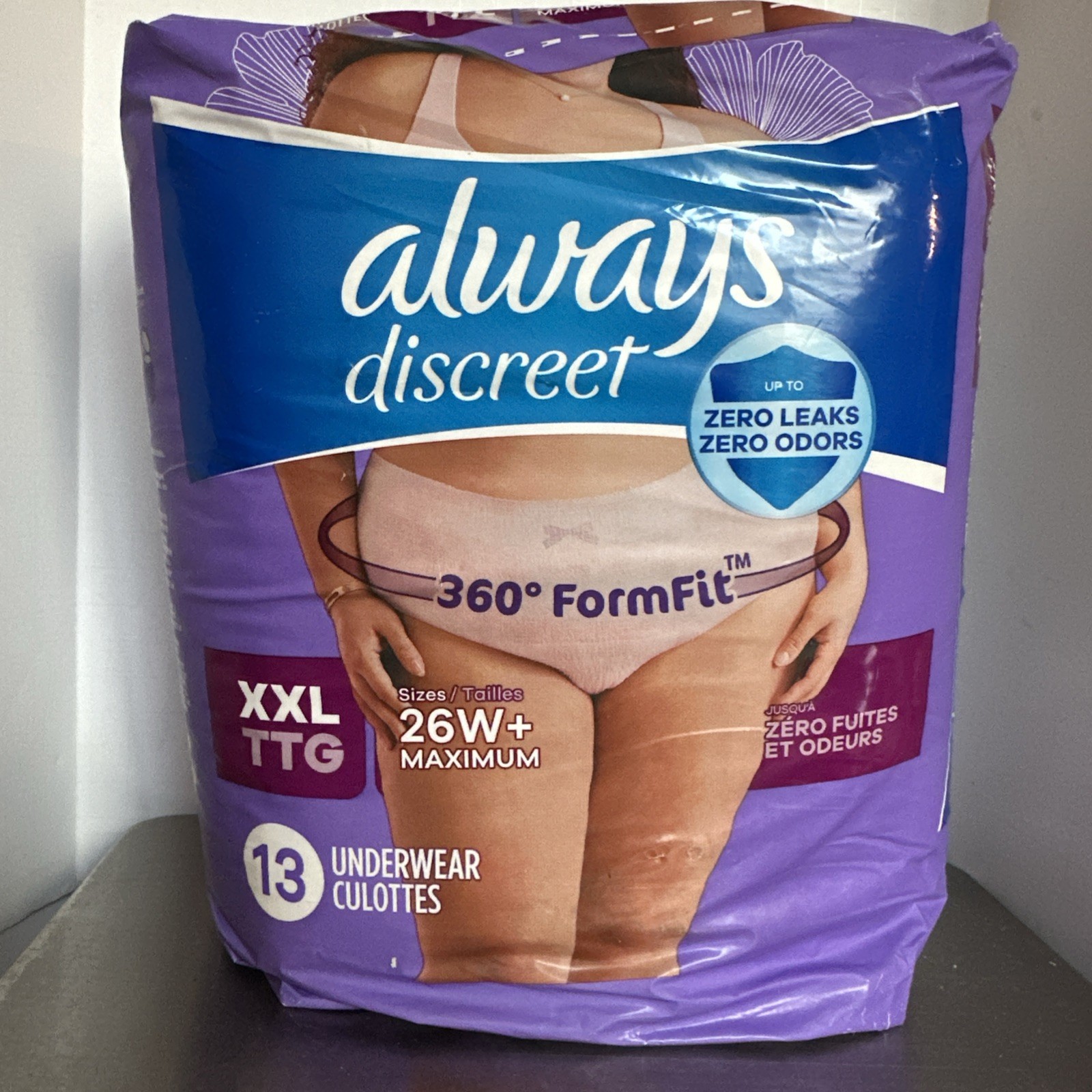 Always Discreet Adult Incontinence Underwear for Women Size XXL Maximum 13 Pack