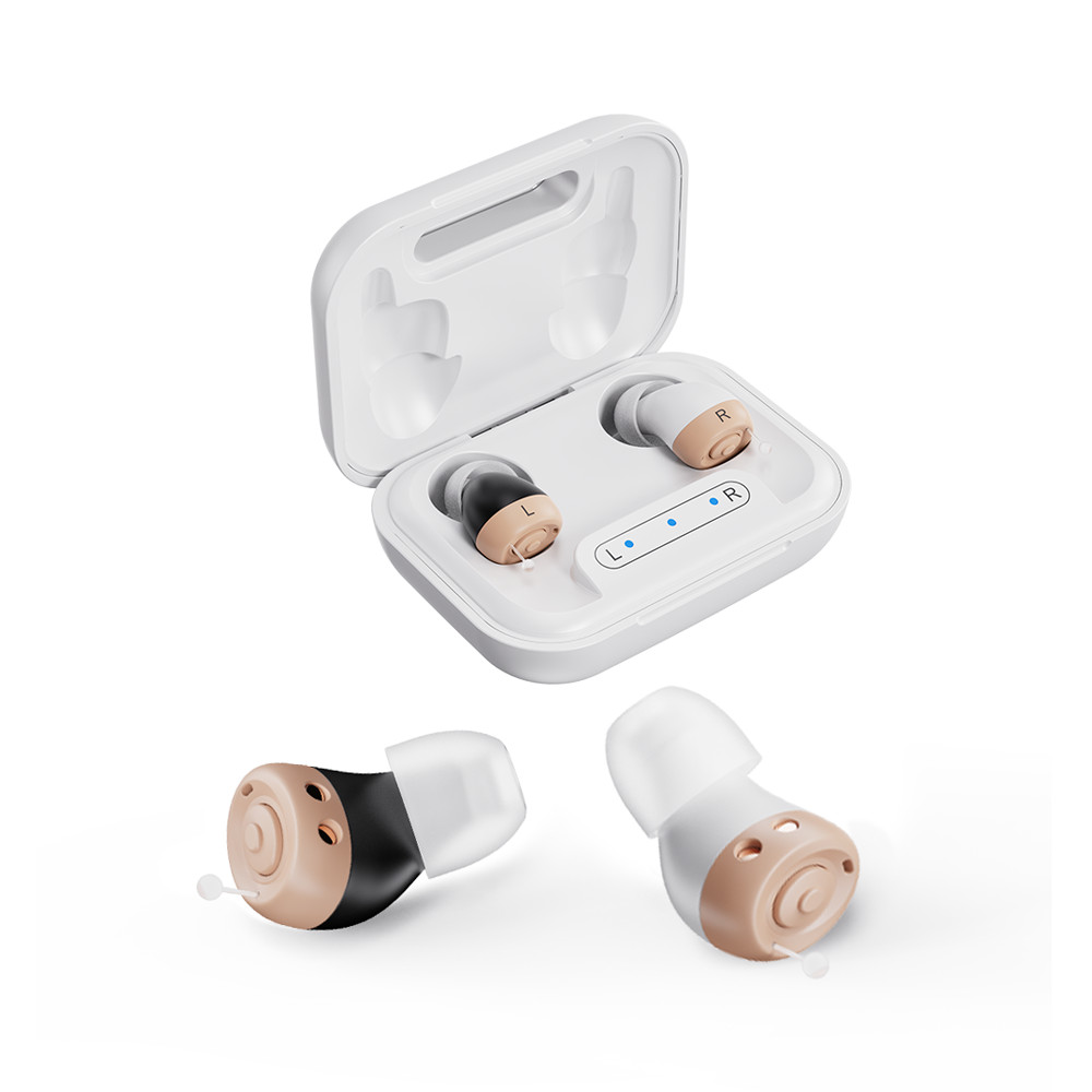 JINGHAO 1 Pair Hearing Aids Rechargable In Ear Sound Hearing Amplifier US