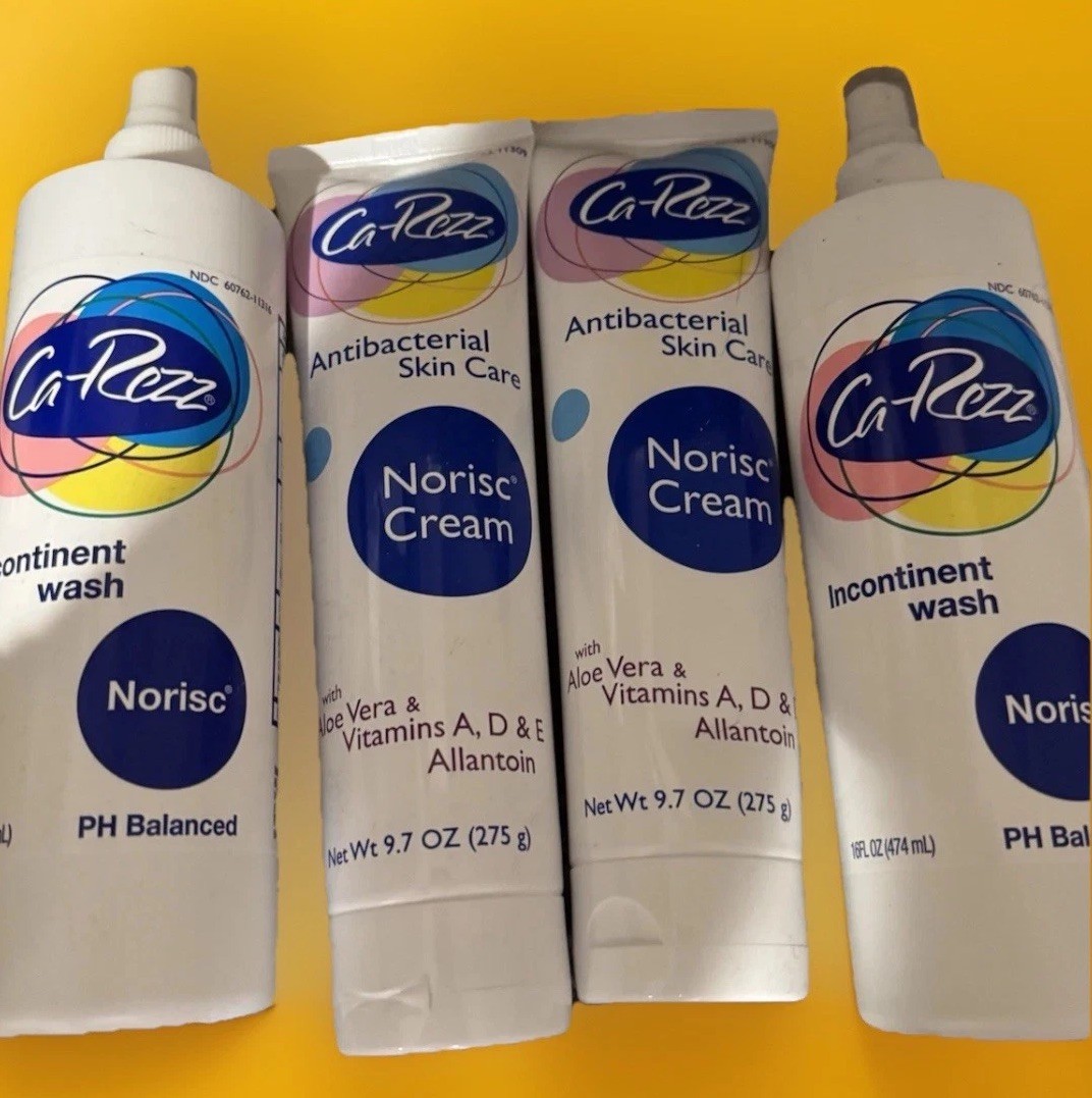 CA-REZZ Norisc Cream9.7oz & Incontinent Set | Caregiver Supplies | Elderly Skin