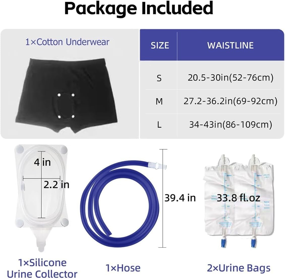 Condom Catheters for Elderly Men Age 80 – Wearable Urinal Underwear with Sili…