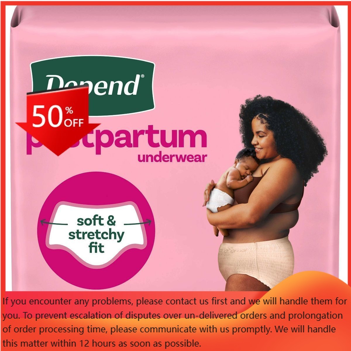 Depend Postpartum Women Incontinence Convenience Underwears- Large -17ct