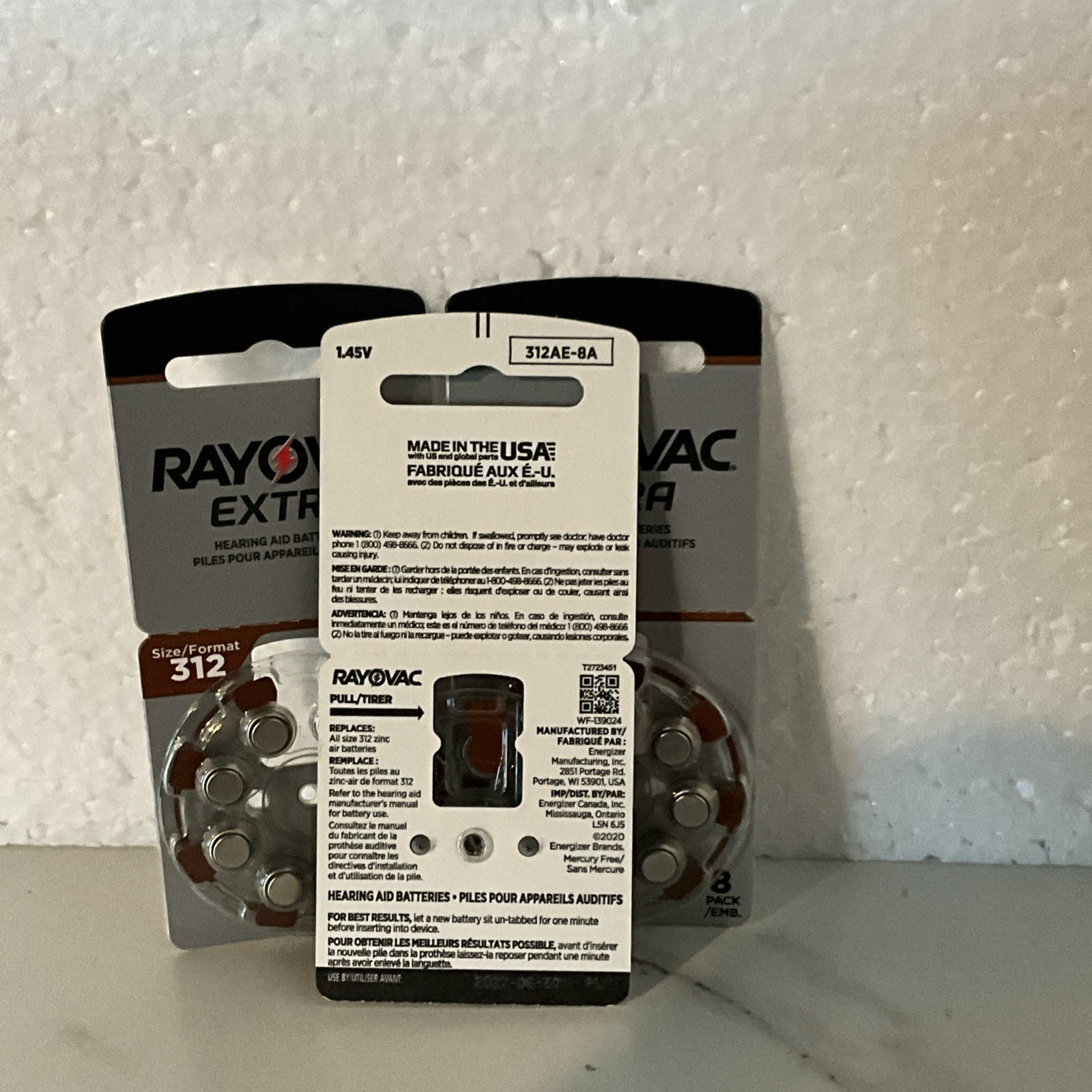 3 Pks Rayovac Size 312 Extra Advanced Hearing Batteries Expires 2027
