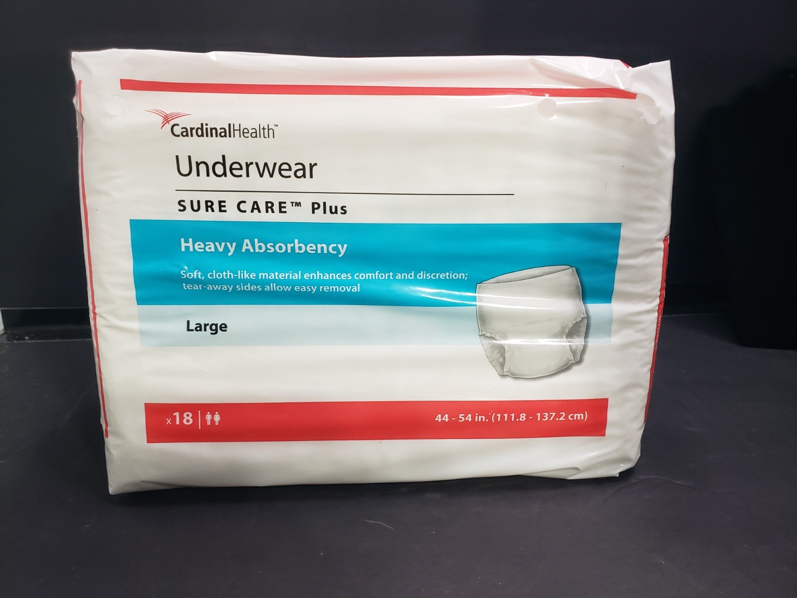 Cardinal Health Heavy Absorbency Underwear L 44-54” Waist Pack 18