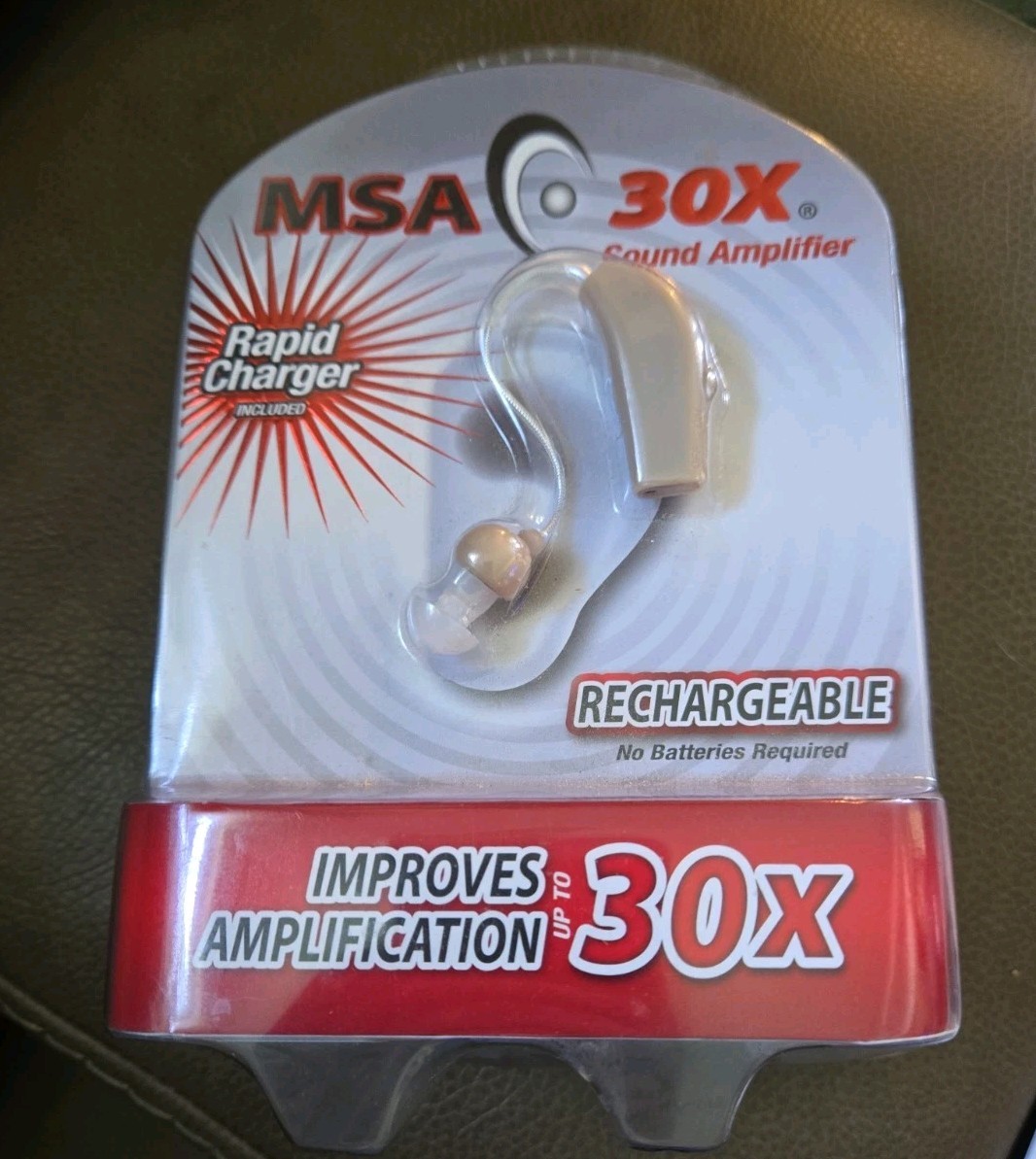MSA 30X Sound Amplifier Rechargeable Silicone Ear Buds As Seen on TV NEW SEALED