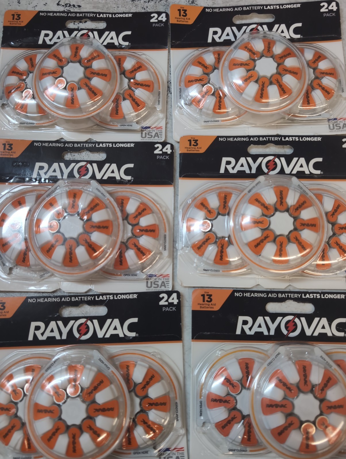 6 Packs Rayovac Size 13 Hearing Aid Battery 24 In Each 144 Total Batteries Read