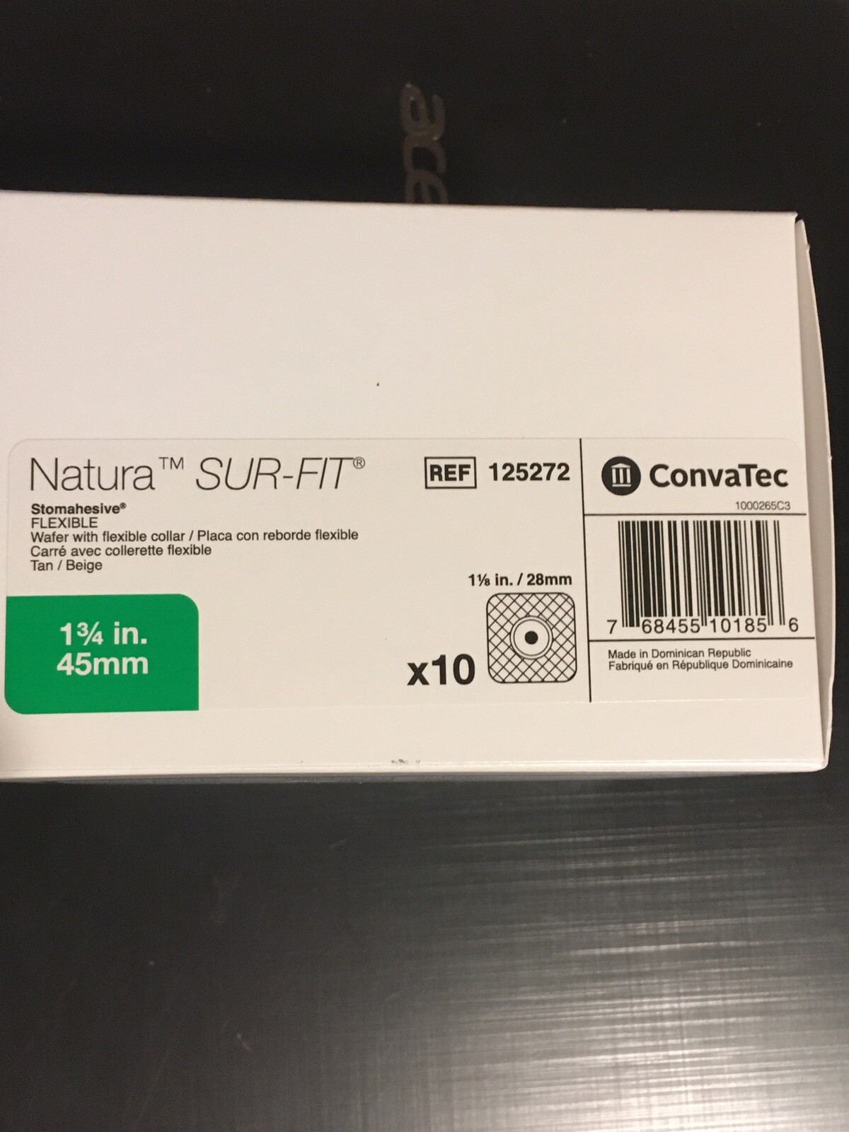 ConvaTec SUR-FIT Natura Stomahesive Wafer Pre-Cut 1 1/8″, 1 3/4″ Flange 10/Box