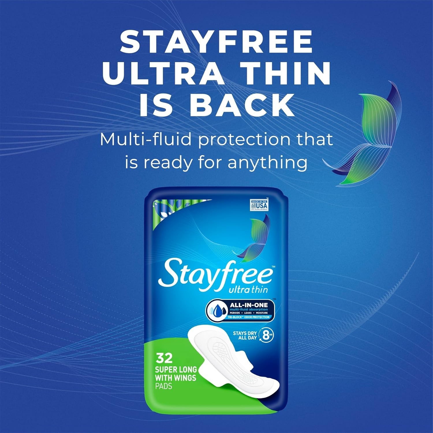 All-in-One Ultra Thin Pads for Heavy Flow with Wings – 128 Count, Cotton Comfort