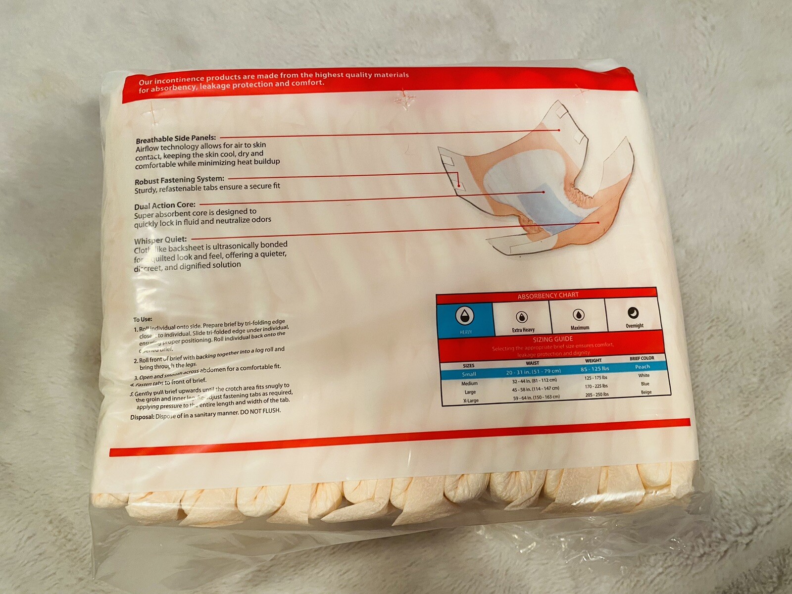 CardinalHealth Quilted Adult Briefs WINGS Plus Heavy Absorbency, SM, 12 Ct Ea