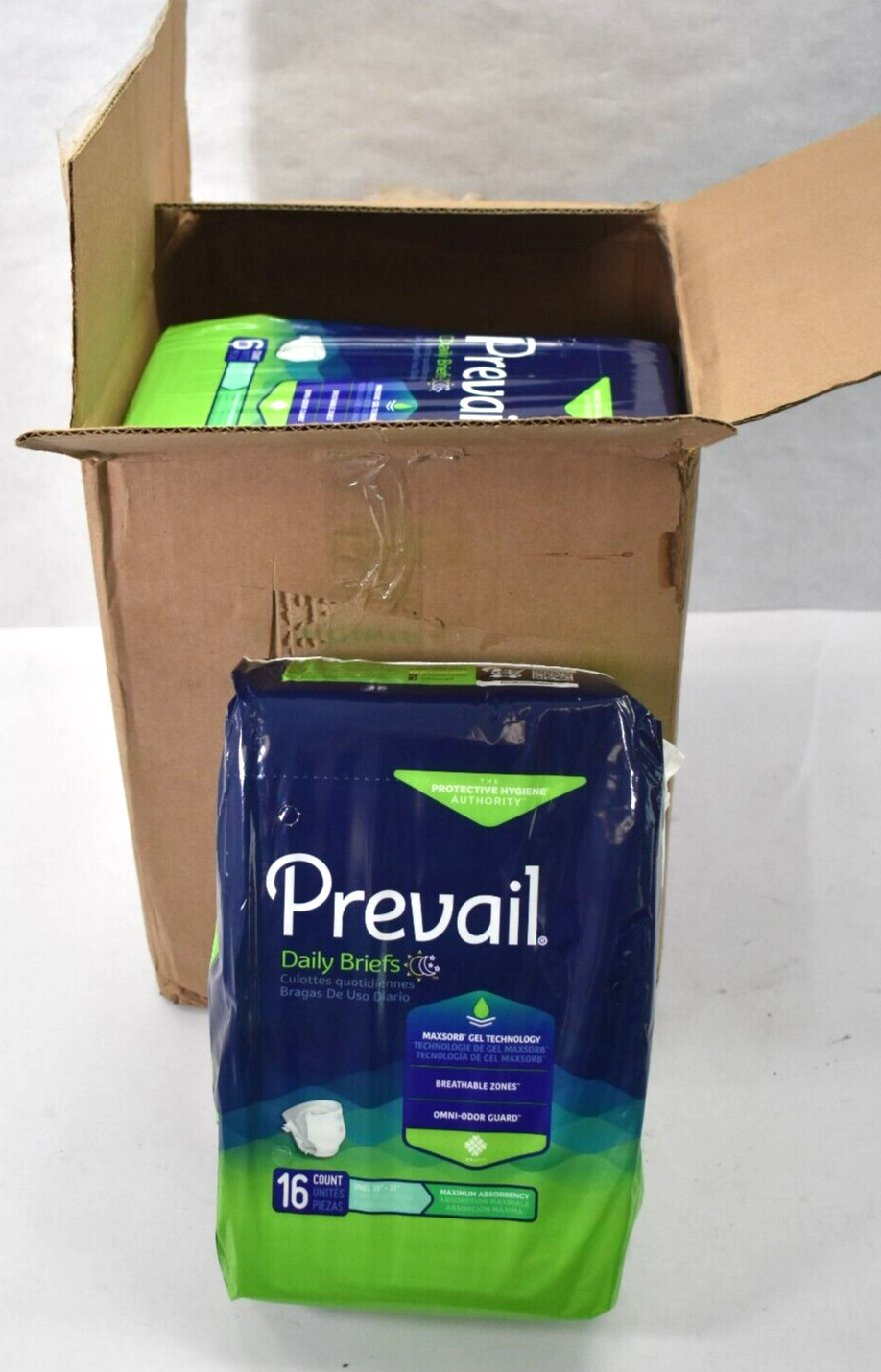 Lot of 6 Packs Prevail Daily Briefs Small Size Maximum Absorbency PV-011