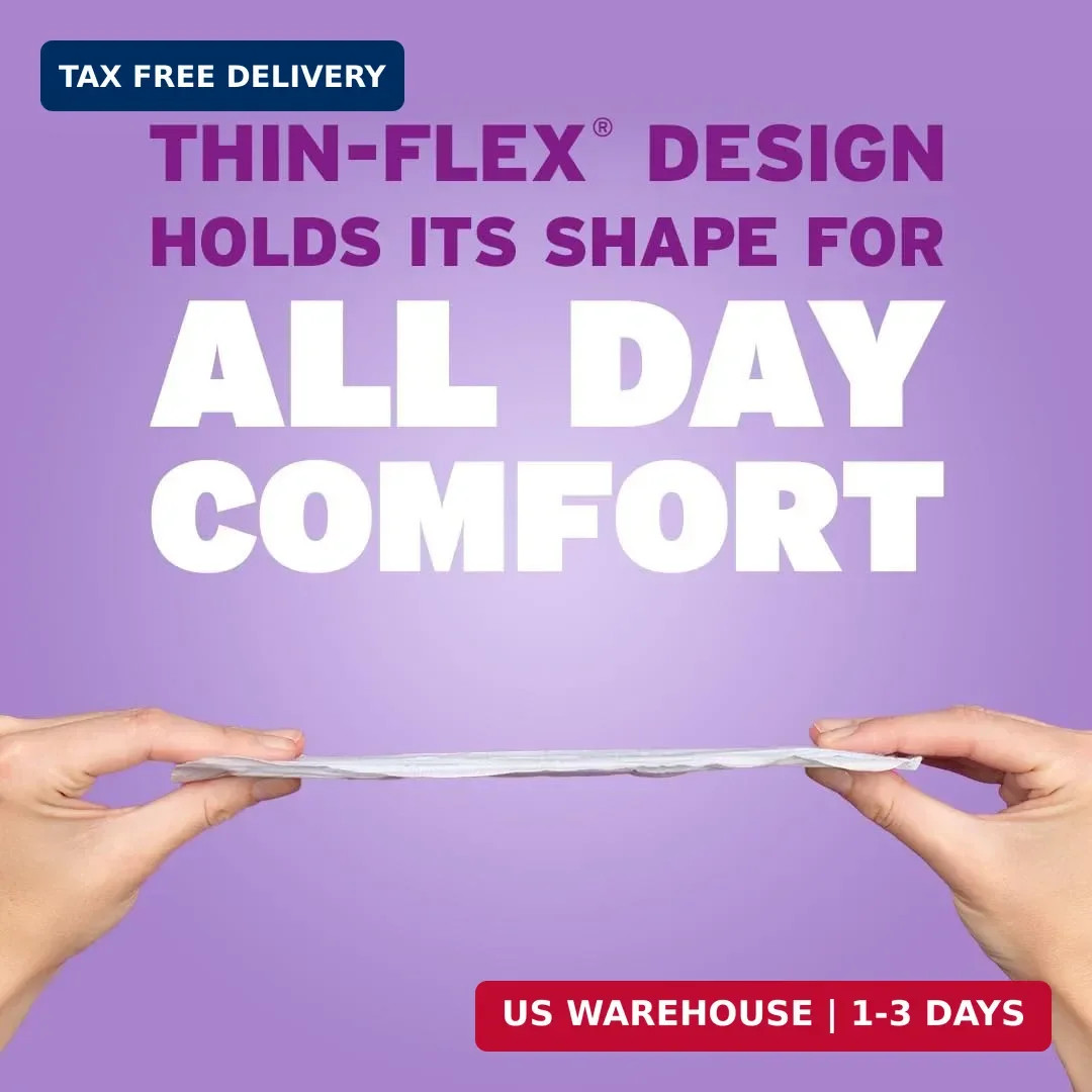 Ultra Thin Incontinence & Postpartum Pads with Wings for Bladder Leaks, 4